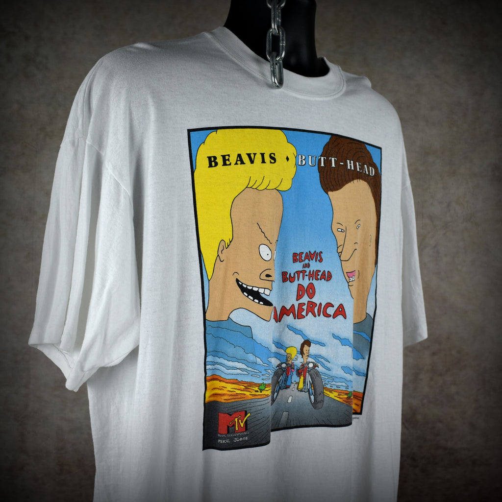 1996 beavis and butt-head do america vintage iconic 90s grunge era mtv cartoon movie promo t-shirt