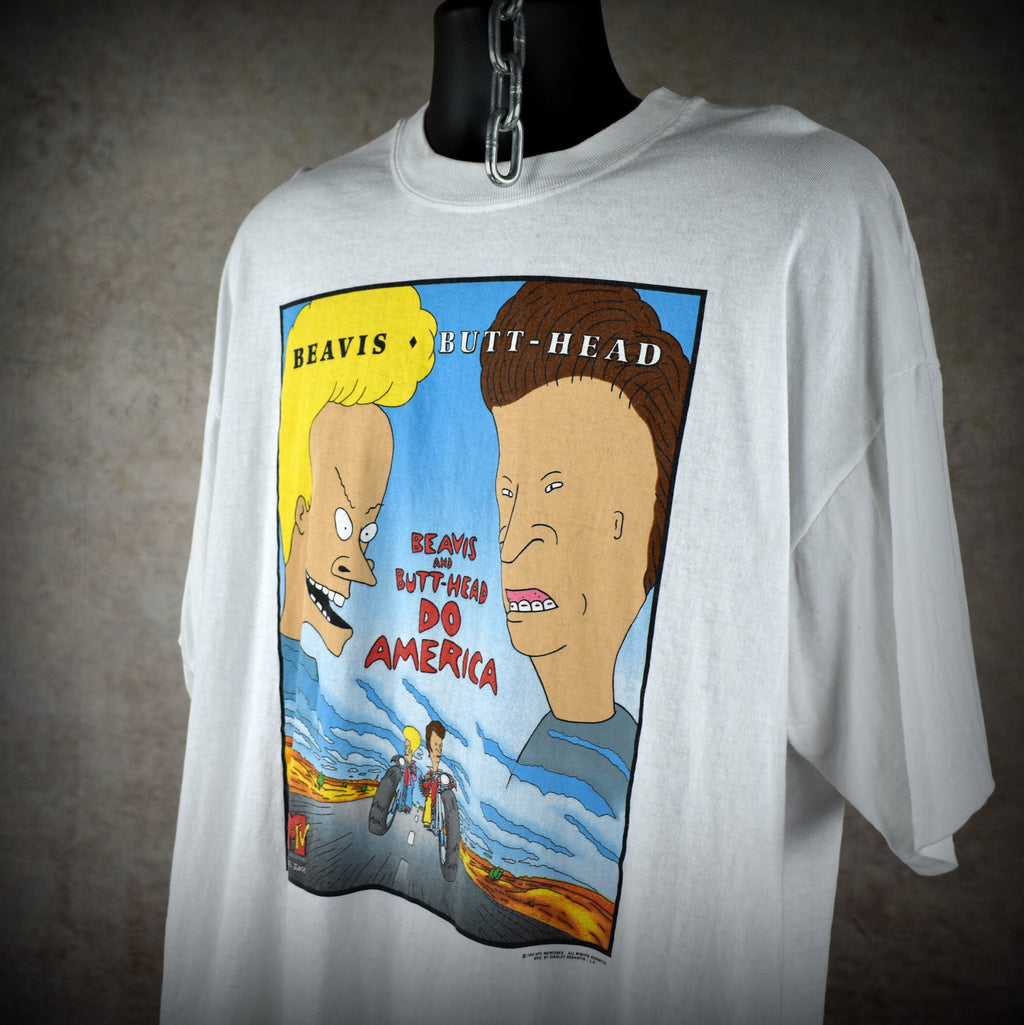 1996 beavis and butt-head do america vintage iconic 90s grunge era mtv cartoon movie promo t-shirt