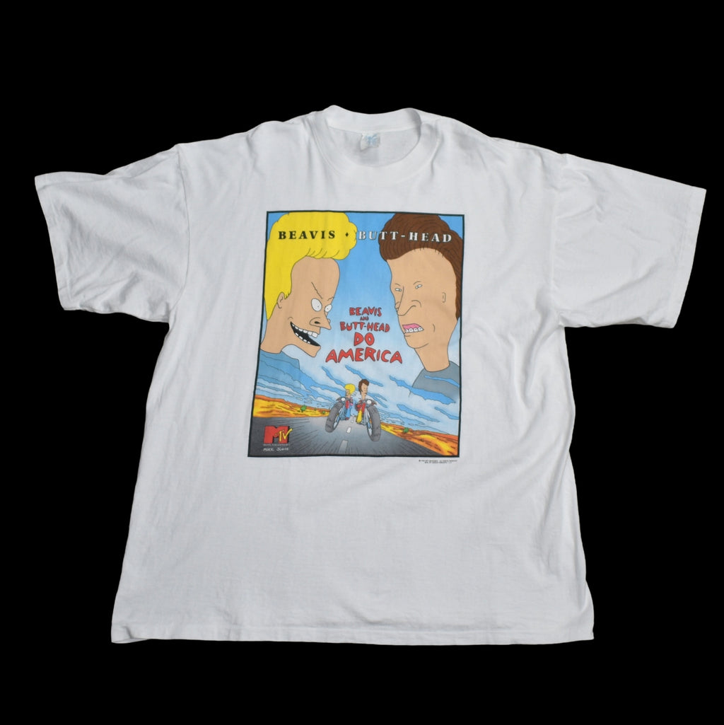 1996 beavis and butt-head do america vintage iconic 90s grunge era mtv cartoon movie promo t-shirt