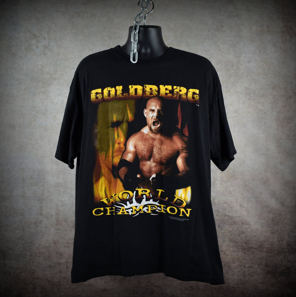 1998 goldberg vintage pop culture icon 90s world championship wrestling promo t-shirt