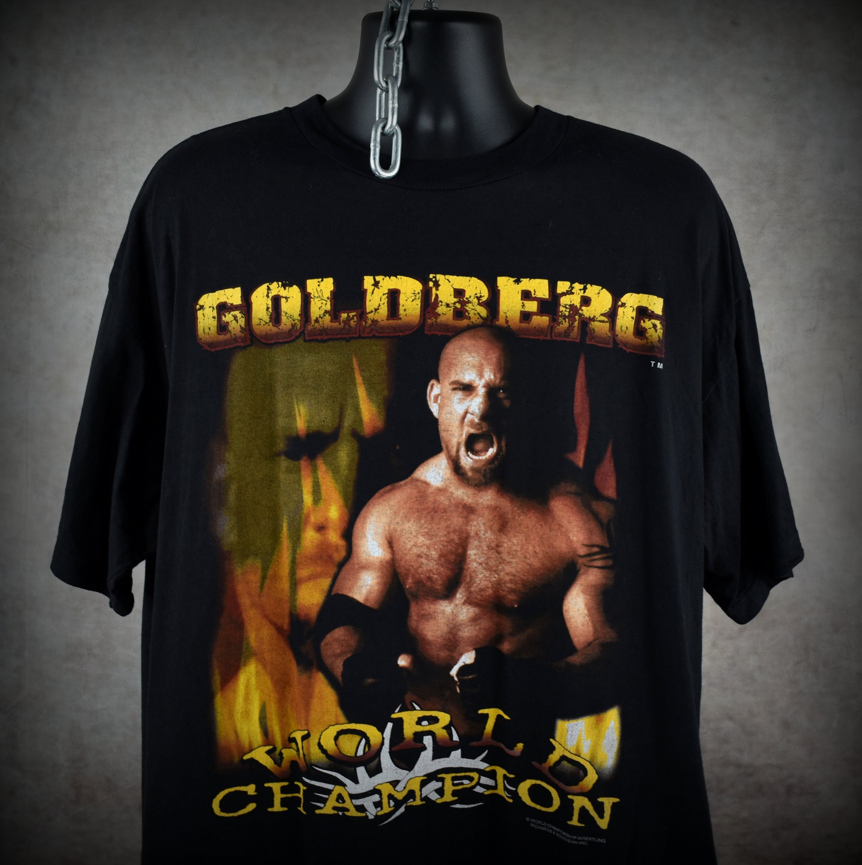 1998 goldberg vintage pop culture icon 90s world championship wrestling promo t-shirt