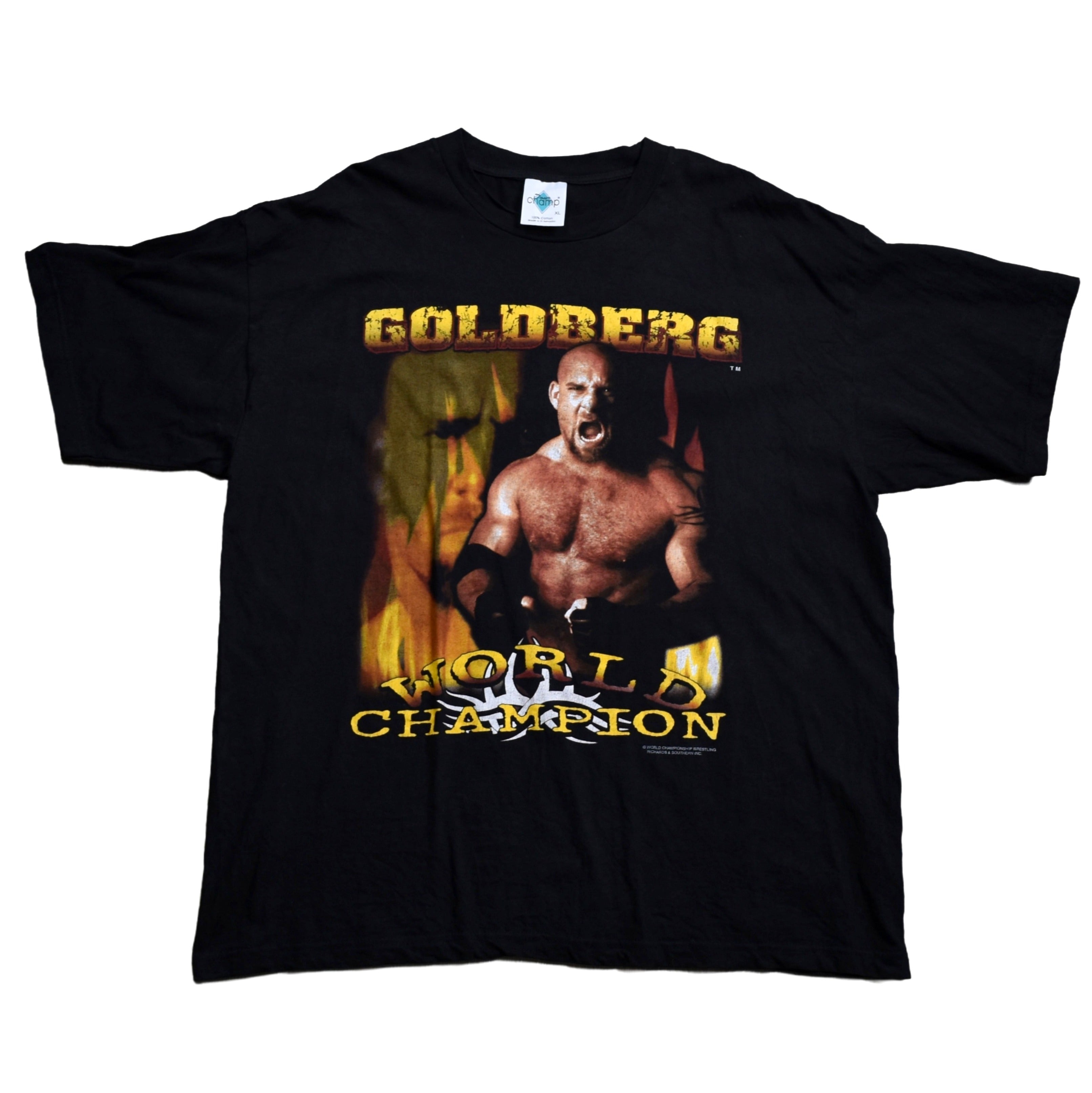 1998 goldberg vintage pop culture icon 90s world championship wrestling promo t-shirt