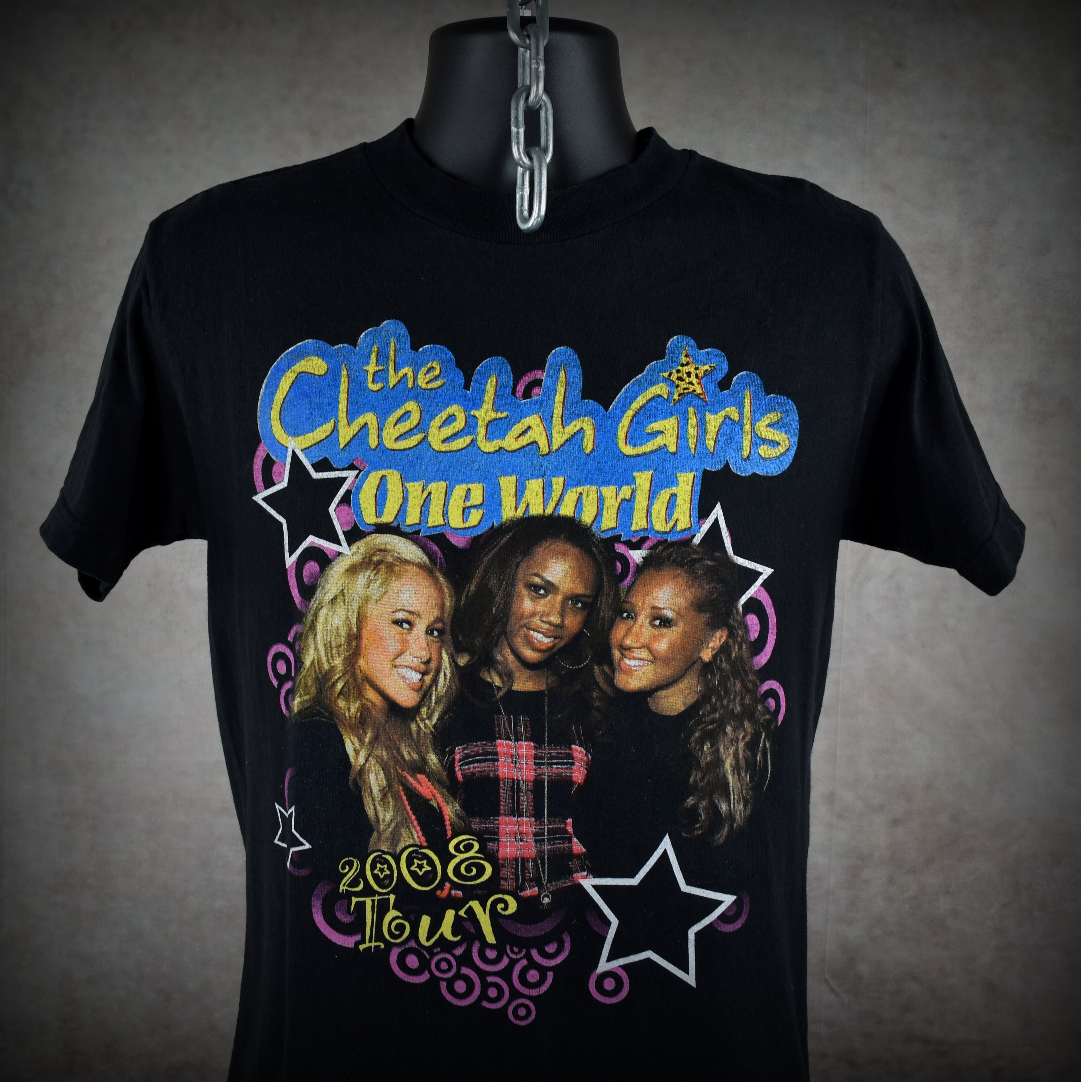 2008 the cheetah girls one world tour vintage 00s disney channel musical movie bootleg concert t-shirt