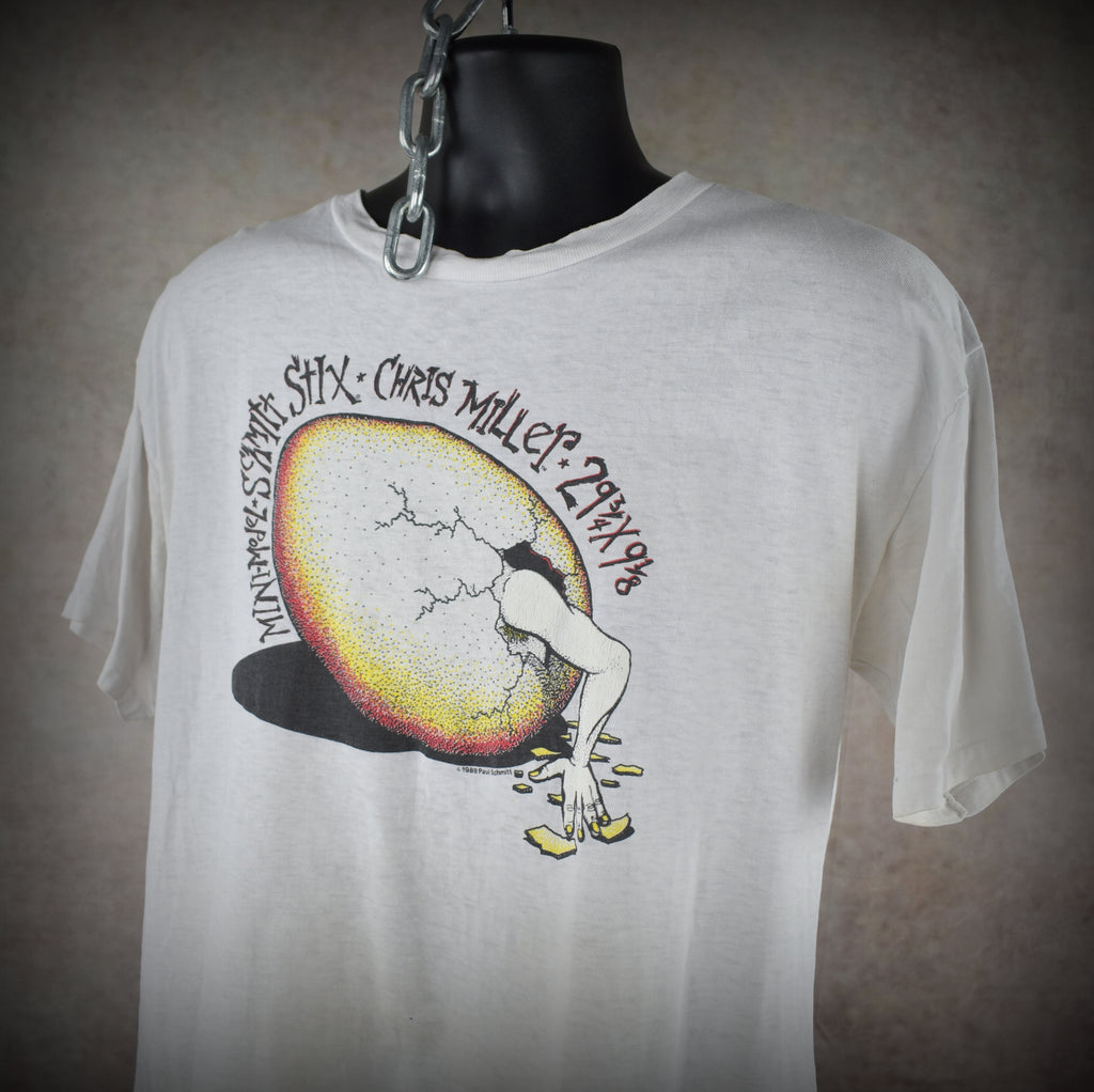 1988 chris miller vintage mini model schmitt stix 29 3/4 x 9 1/8 egg iconic vision street wear skate t-shirt