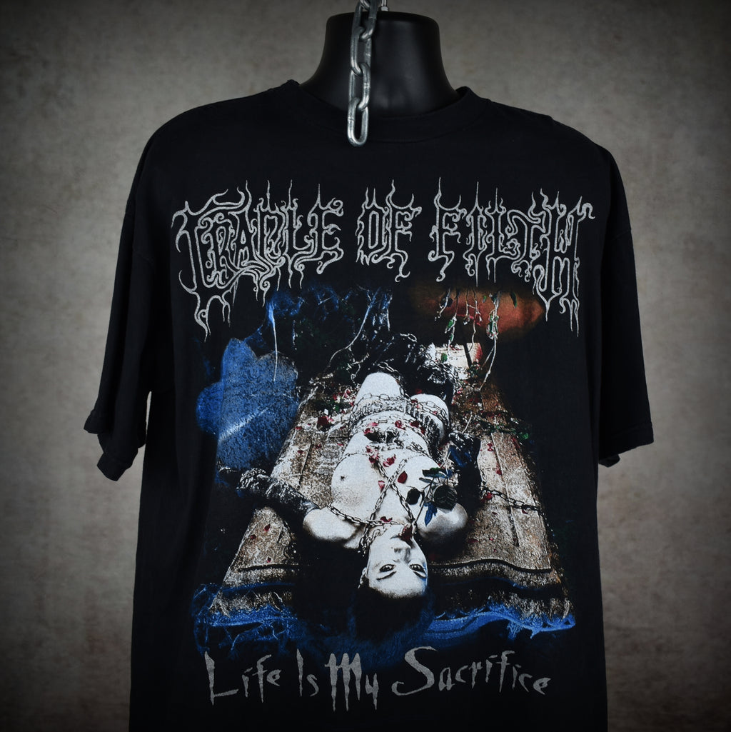 1999 cradle of filth vintage cruelty and the beast era life is my sacrifice extreme metal band t-shirt