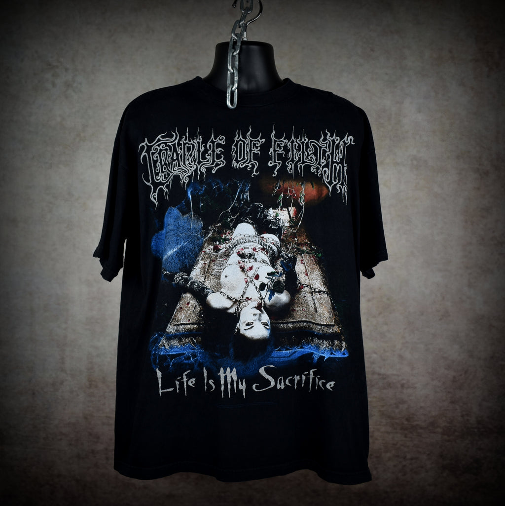 1999 cradle of filth vintage cruelty and the beast era life is my sacrifice extreme metal band t-shirt