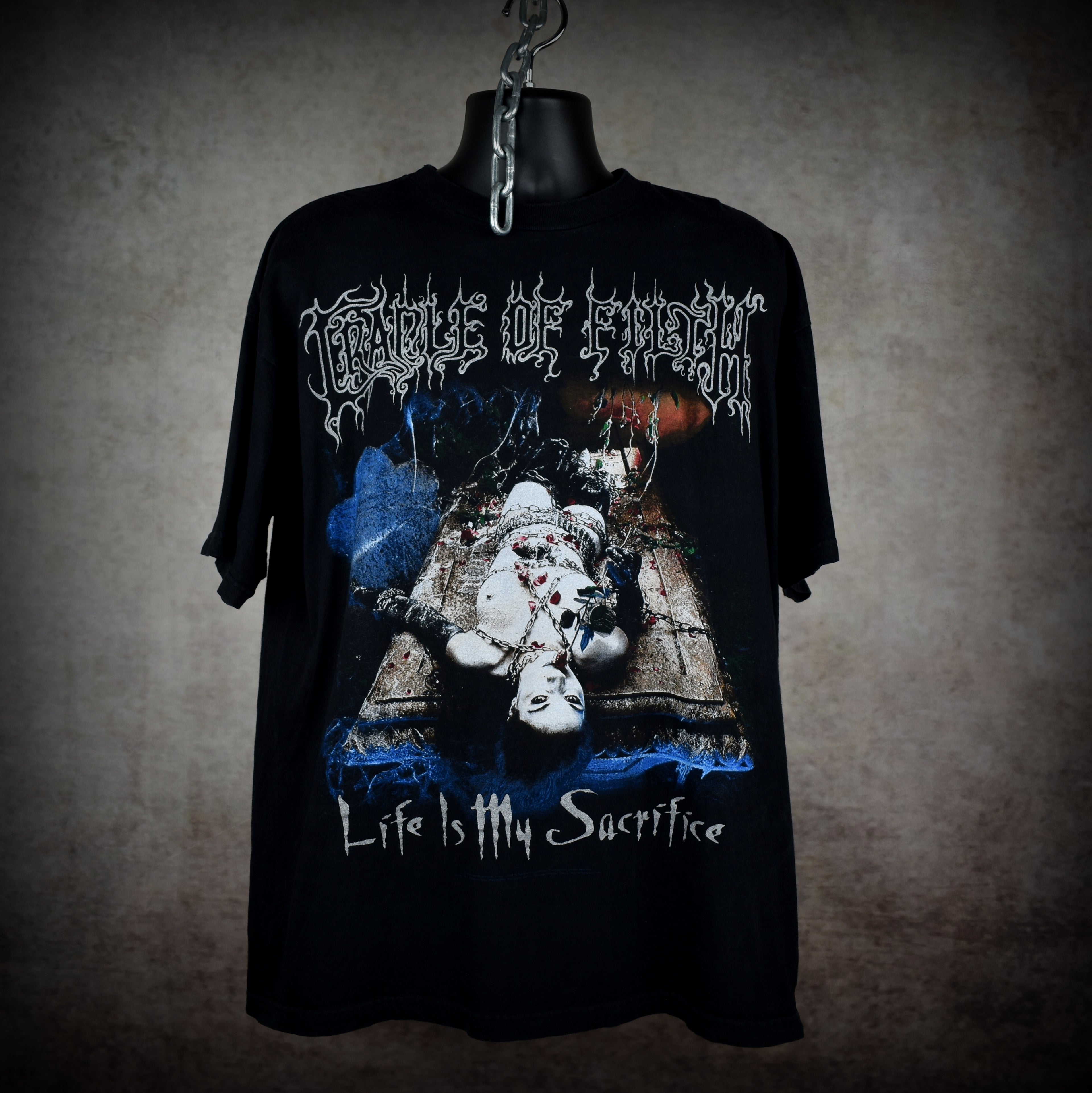 1999 cradle of filth vintage cruelty and the beast era life is my sacrifice extreme metal band t-shirt