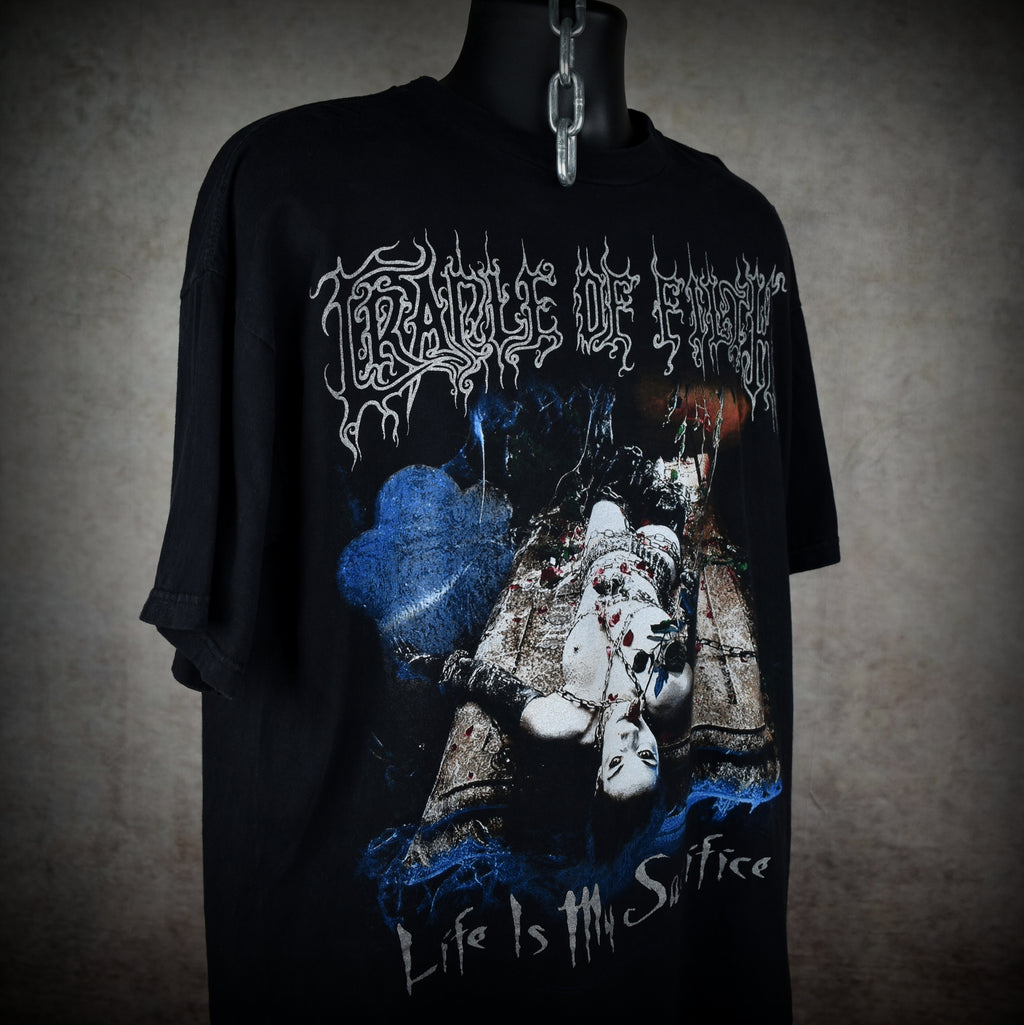 1999 cradle of filth vintage cruelty and the beast era life is my sacrifice extreme metal band t-shirt