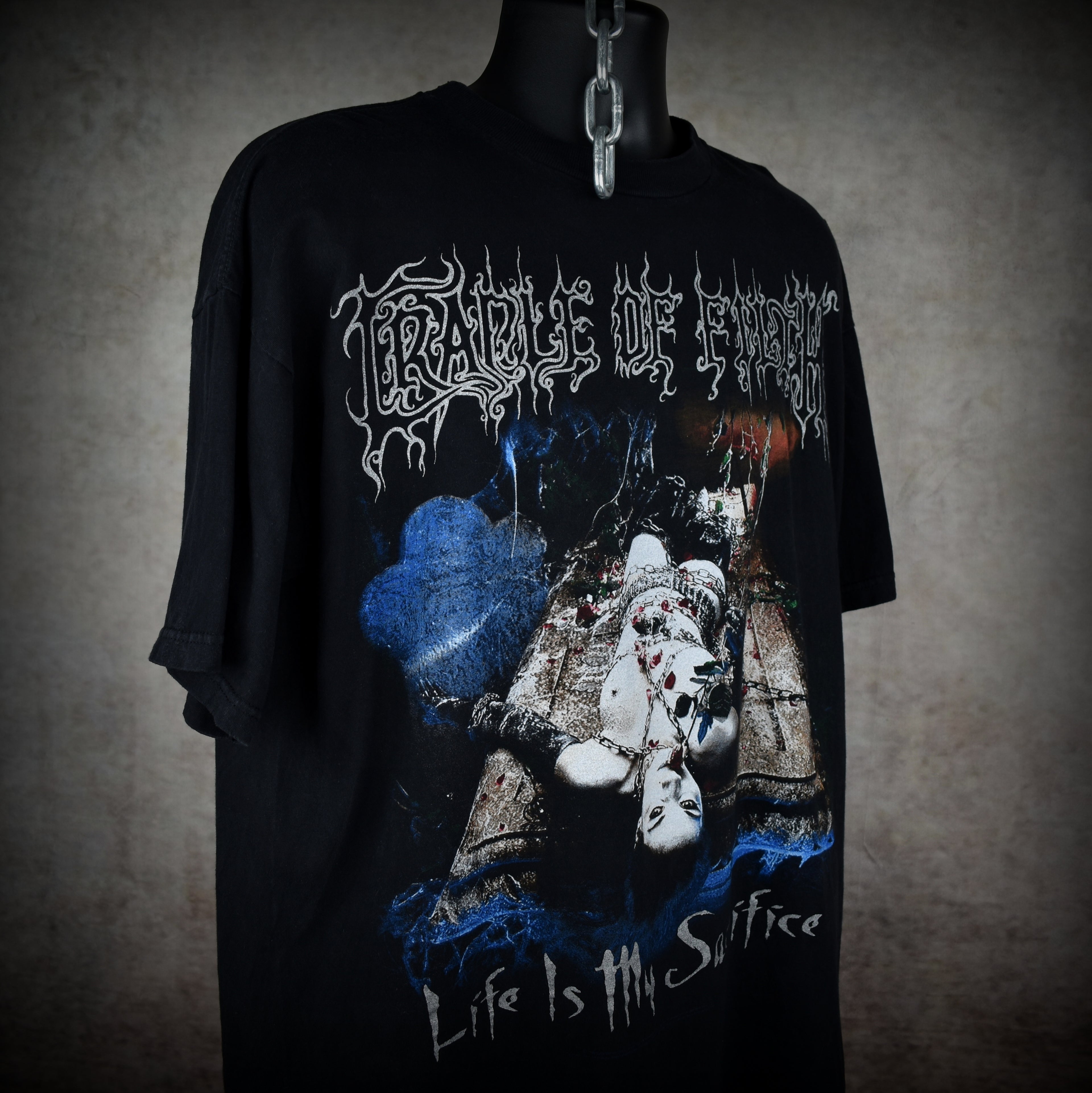 1999 cradle of filth vintage cruelty and the beast era life is my sacrifice extreme metal band t-shirt