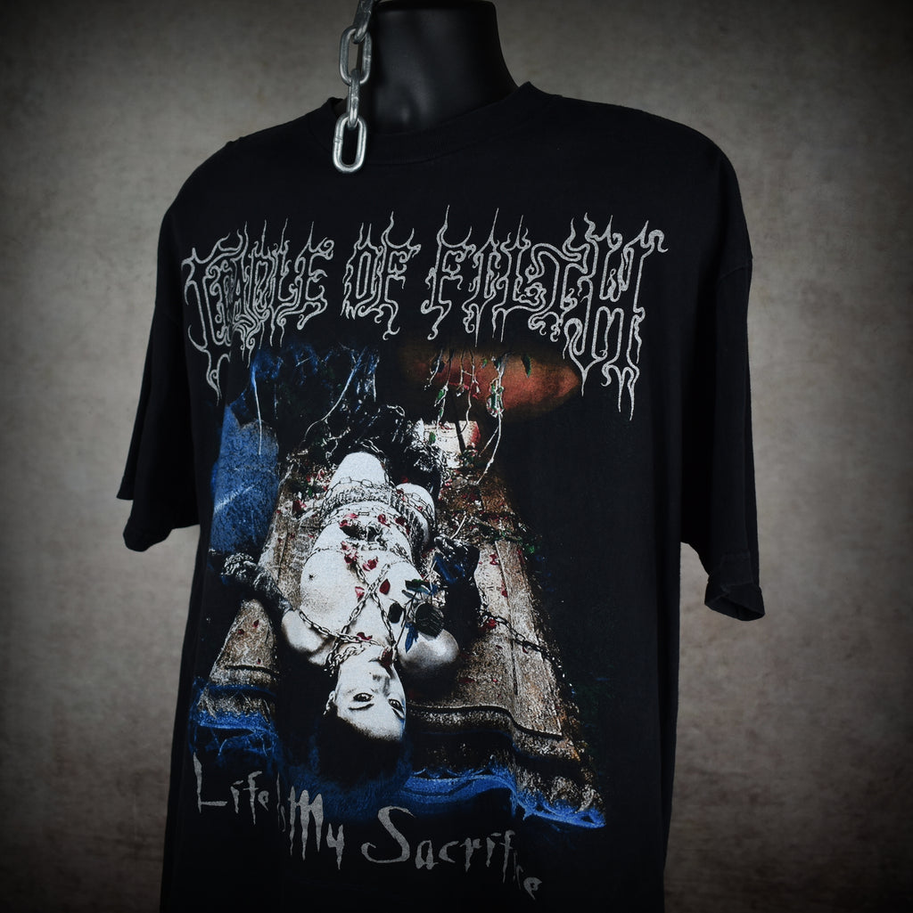 1999 cradle of filth vintage cruelty and the beast era life is my sacrifice extreme metal band t-shirt