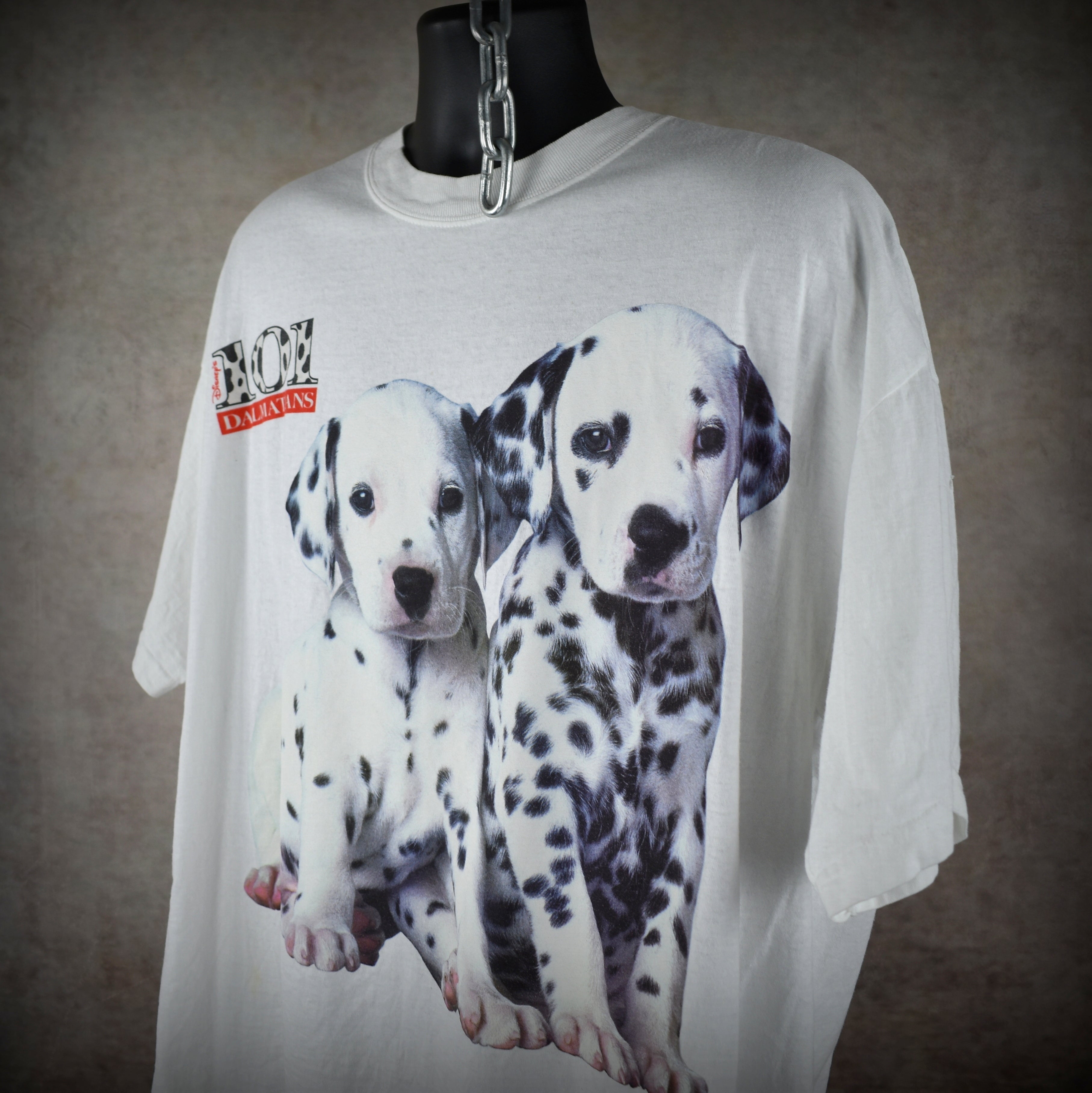 1996 101 dalmatians vintage 90s walt disney pictures lucky + rolly movie character promo t-shirt