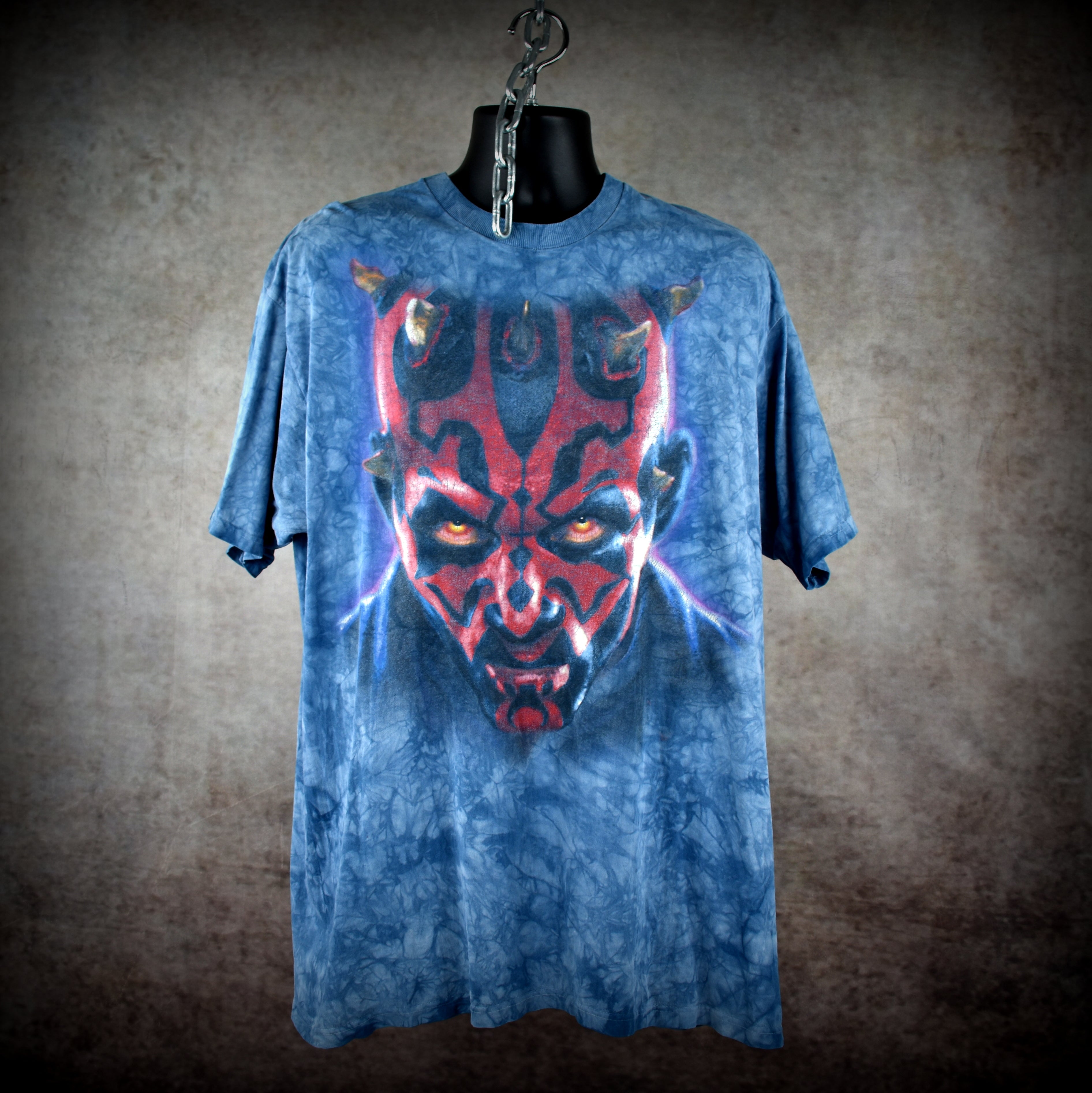 1999 star wars: episode 1 - the phantom menace vintage glow in the dark darth maul movie character promo t-shirt