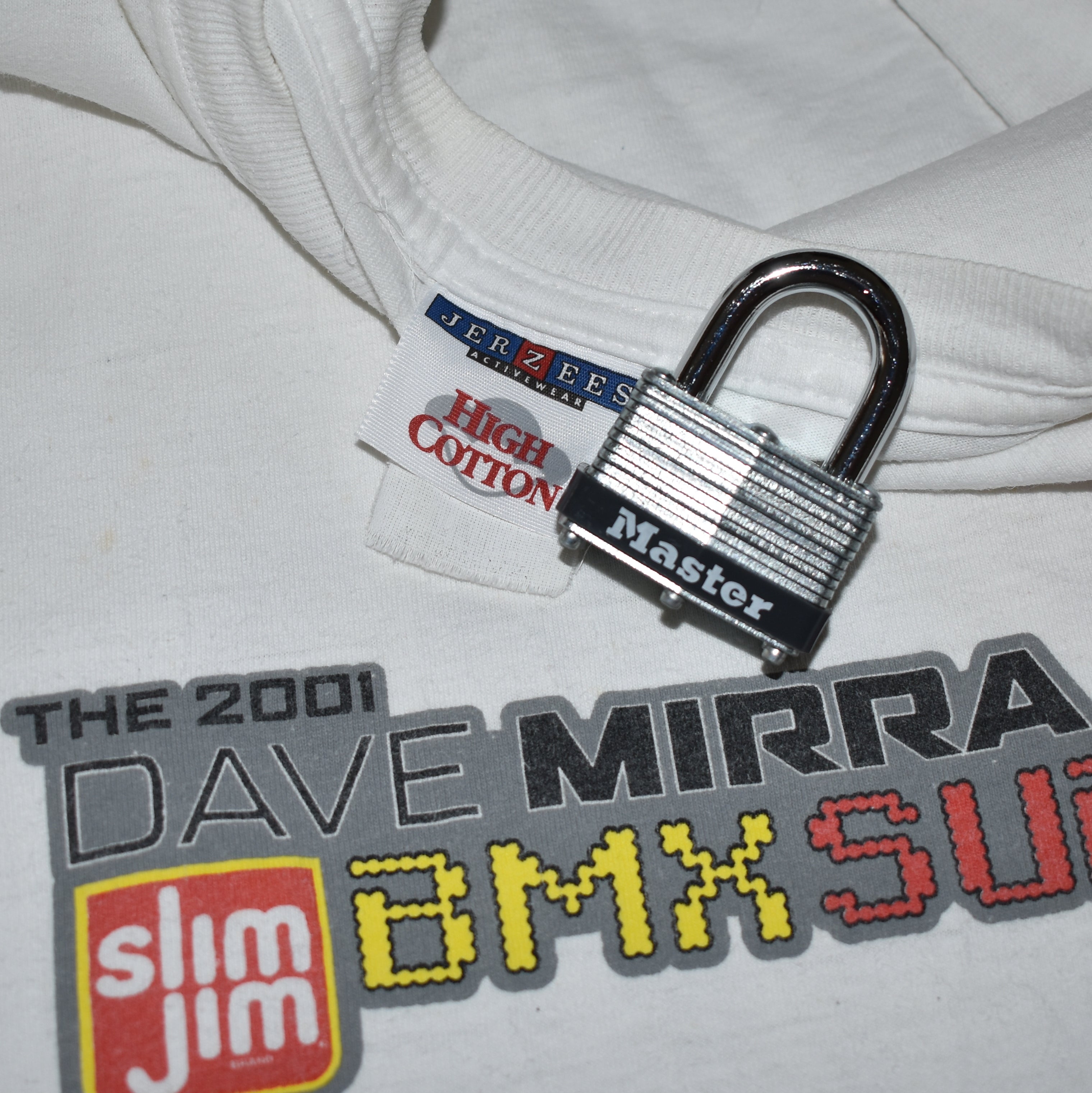 2001 dave mirra bmx super tour vintage action sports legend espn + espn2 y2k tv show promo t-shirt