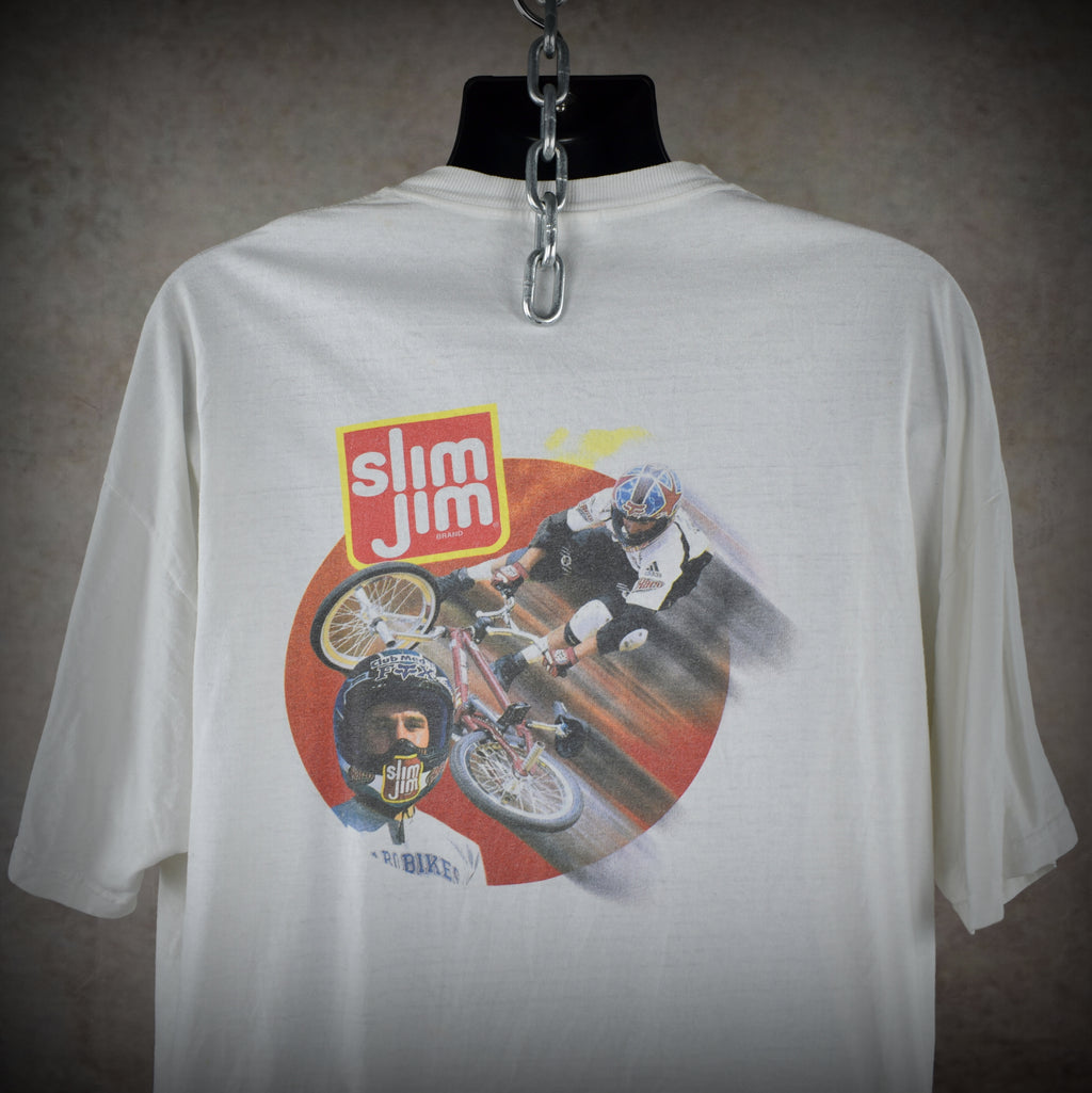2001 dave mirra bmx super tour vintage action sports legend espn + espn2 y2k tv show promo t-shirt