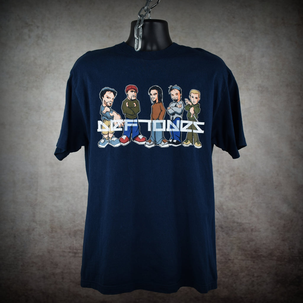 2000 deftones vintage white pony era iconic y2k anime style alt metal band promo t-shirt