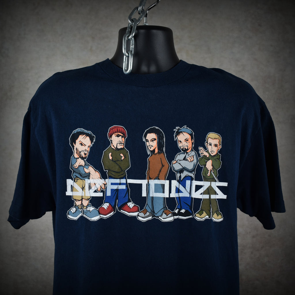 2000 deftones vintage white pony era iconic y2k anime style alt metal band promo t-shirt