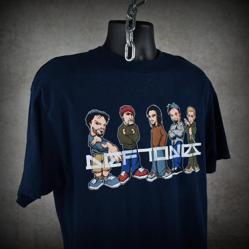 2000 deftones vintage white pony era iconic y2k anime style alt metal band promo t-shirt