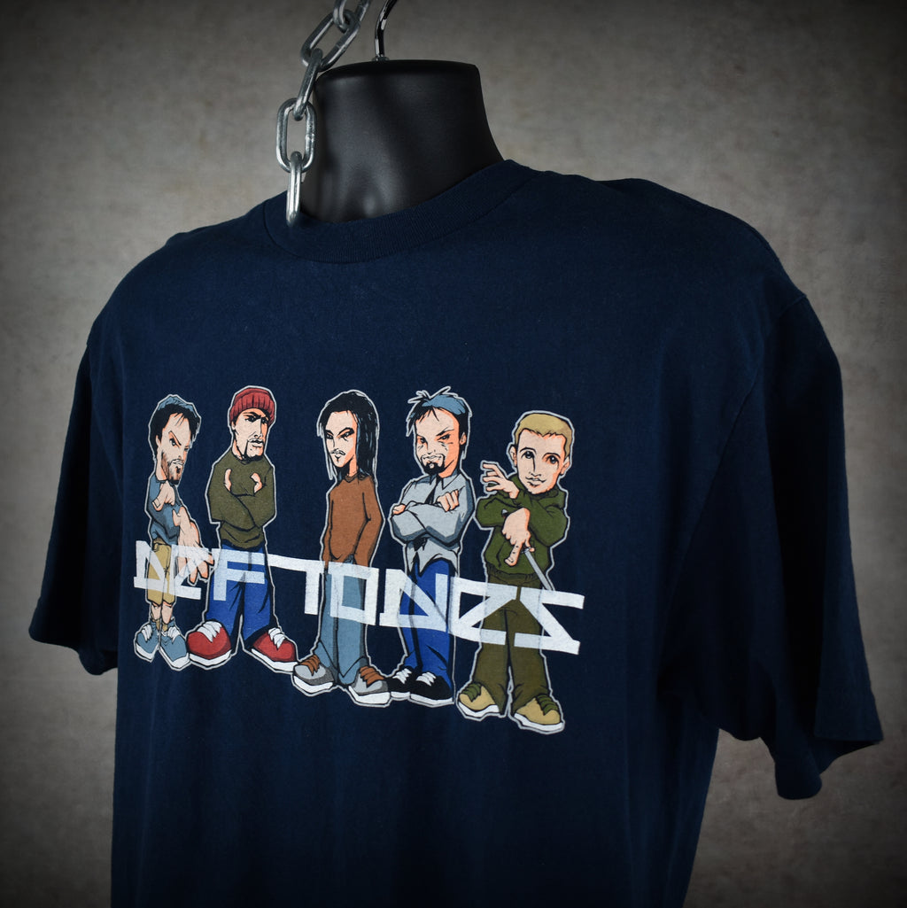 2000 deftones vintage white pony era iconic y2k anime style alt metal band promo t-shirt