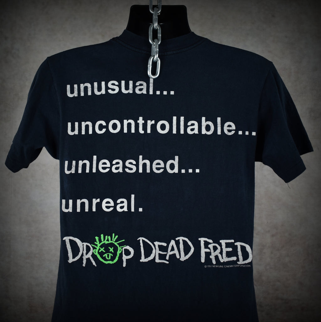 1991 drop dead fred vintage rik mayall + phoebe cates cult classic comedy movie promo t-shirt
