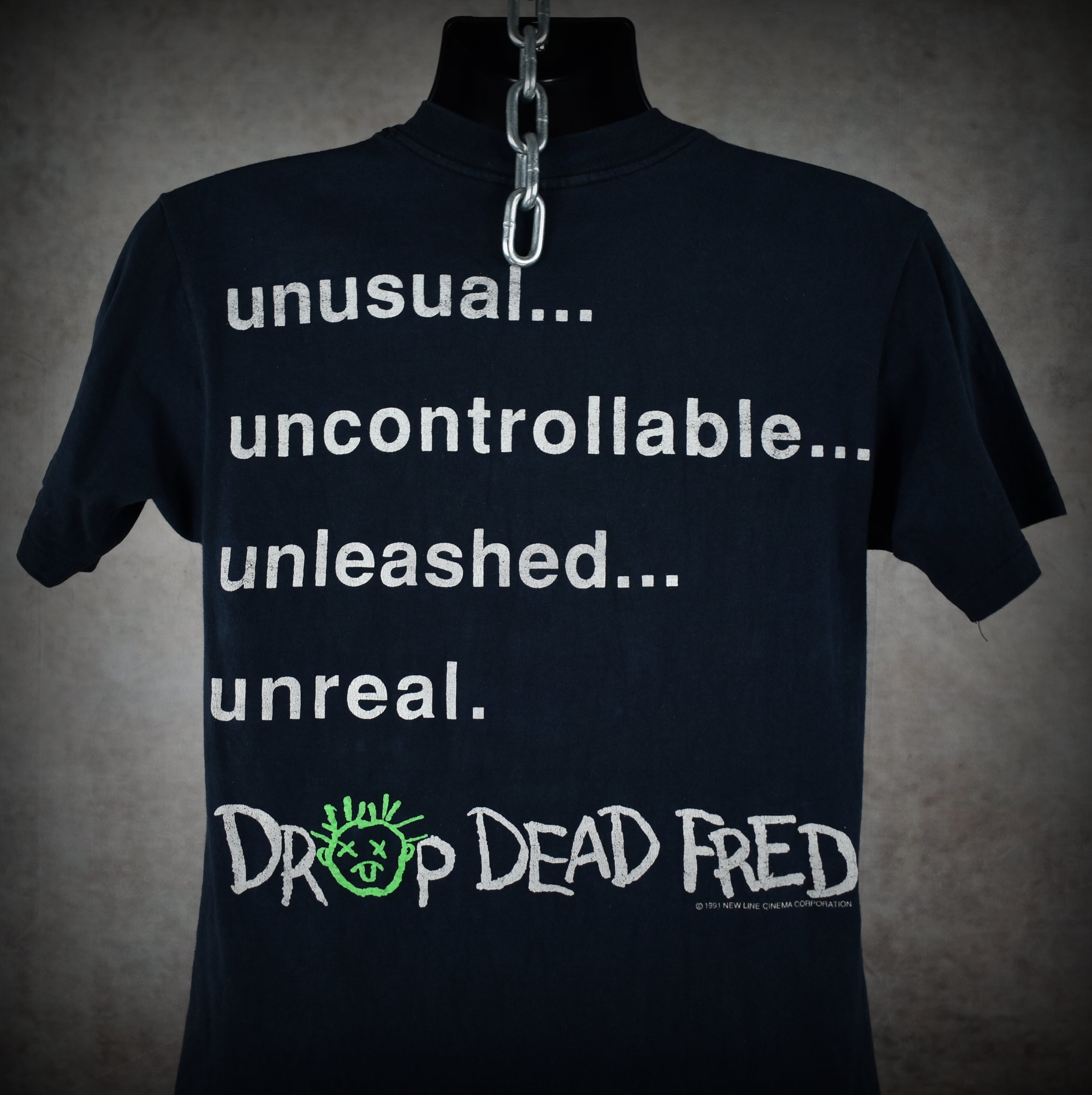 1991 drop dead fred vintage rik mayall + phoebe cates cult classic comedy movie promo t-shirt