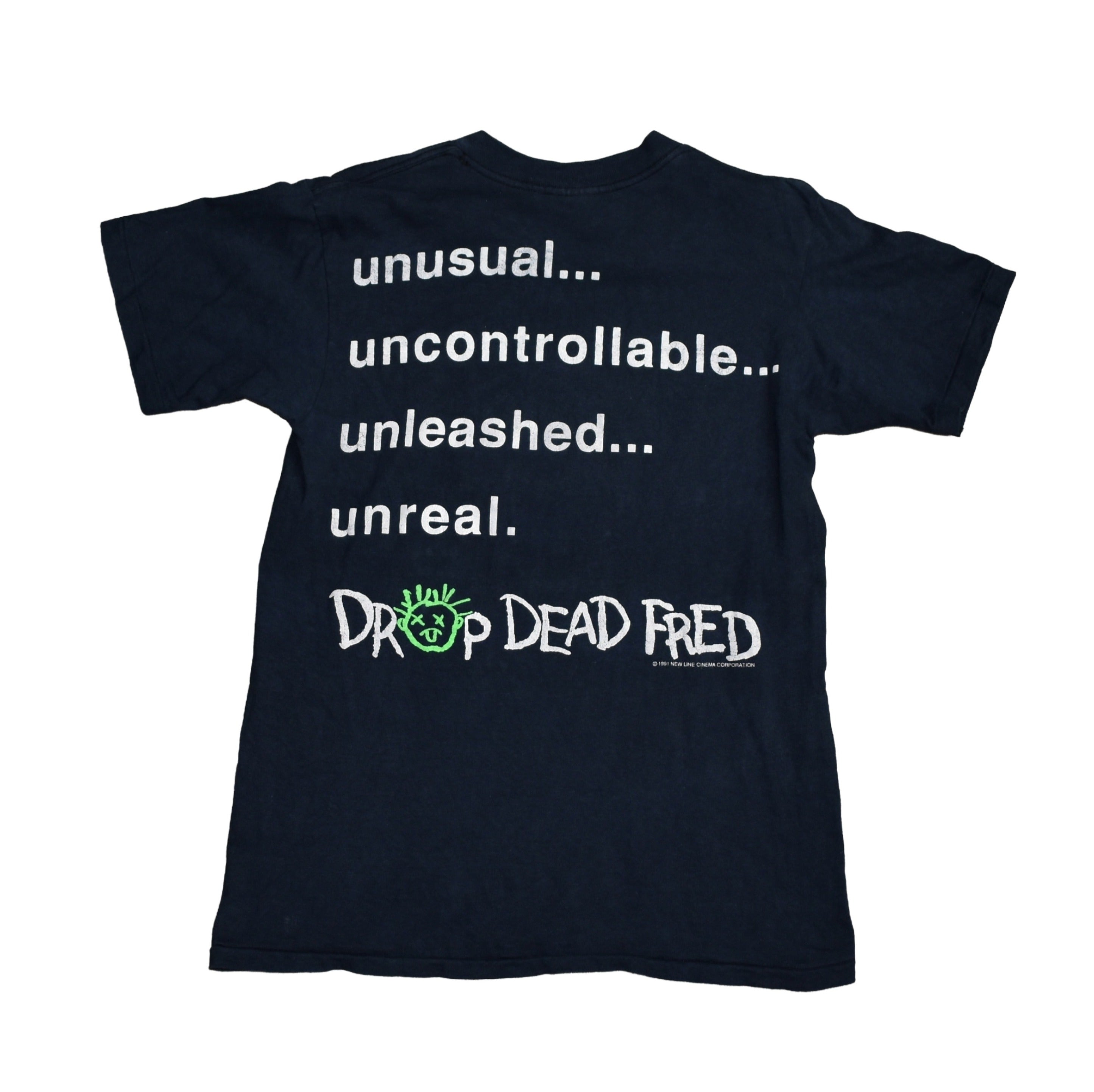 1991 drop dead fred vintage rik mayall + phoebe cates cult classic comedy movie promo t-shirt