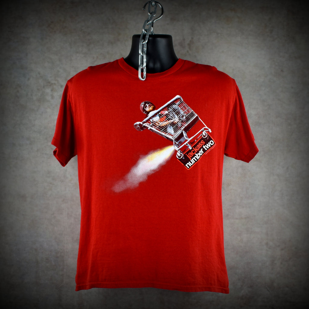 2006 jackass number two vintage ryan dunn rocket cart stunt iconic 00s movie promo t-shirt