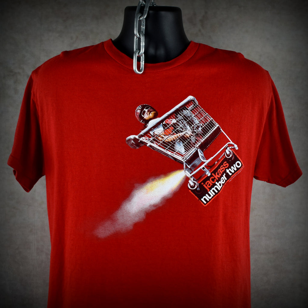 2006 jackass number two vintage ryan dunn rocket cart stunt iconic 00s movie promo t-shirt