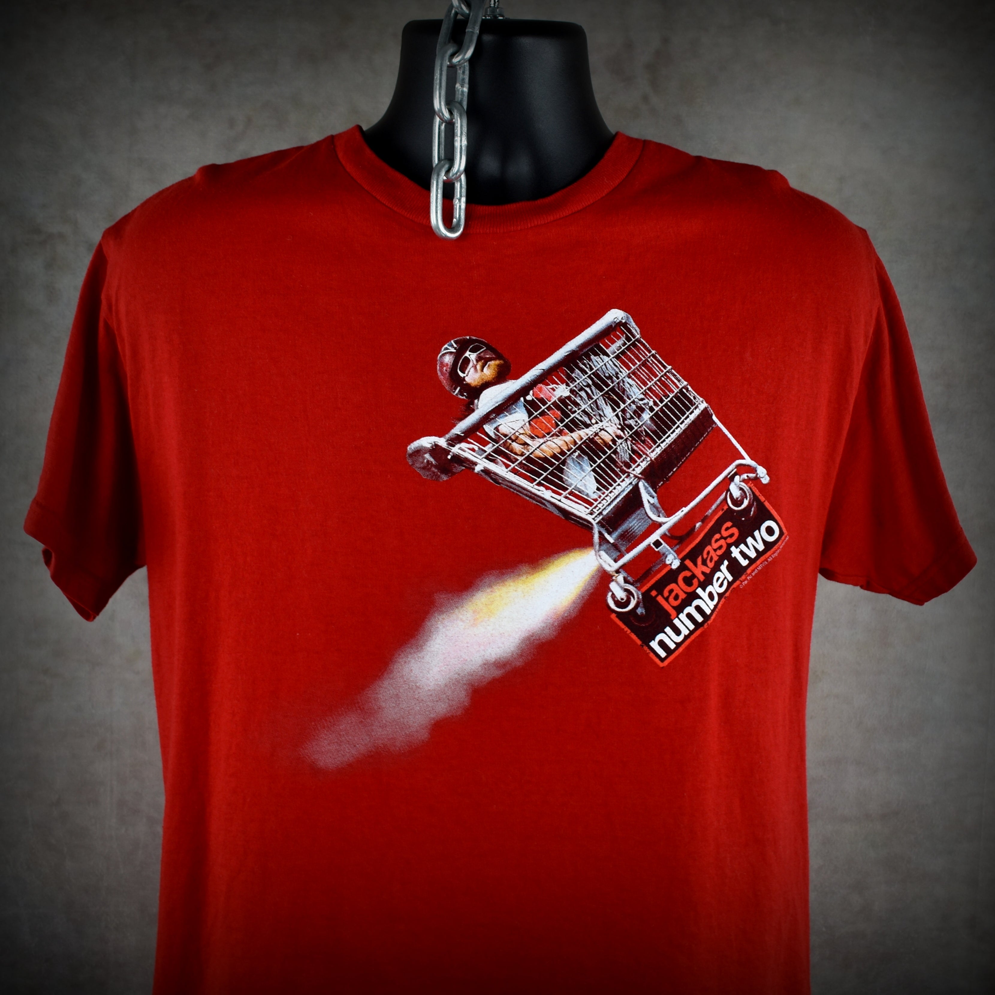 2006 jackass number two vintage ryan dunn rocket cart stunt iconic 00s movie promo t-shirt