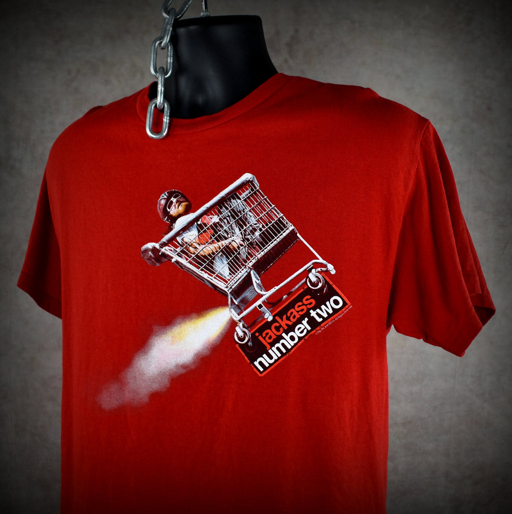 2006 jackass number two vintage ryan dunn rocket cart stunt iconic 00s movie promo t-shirt