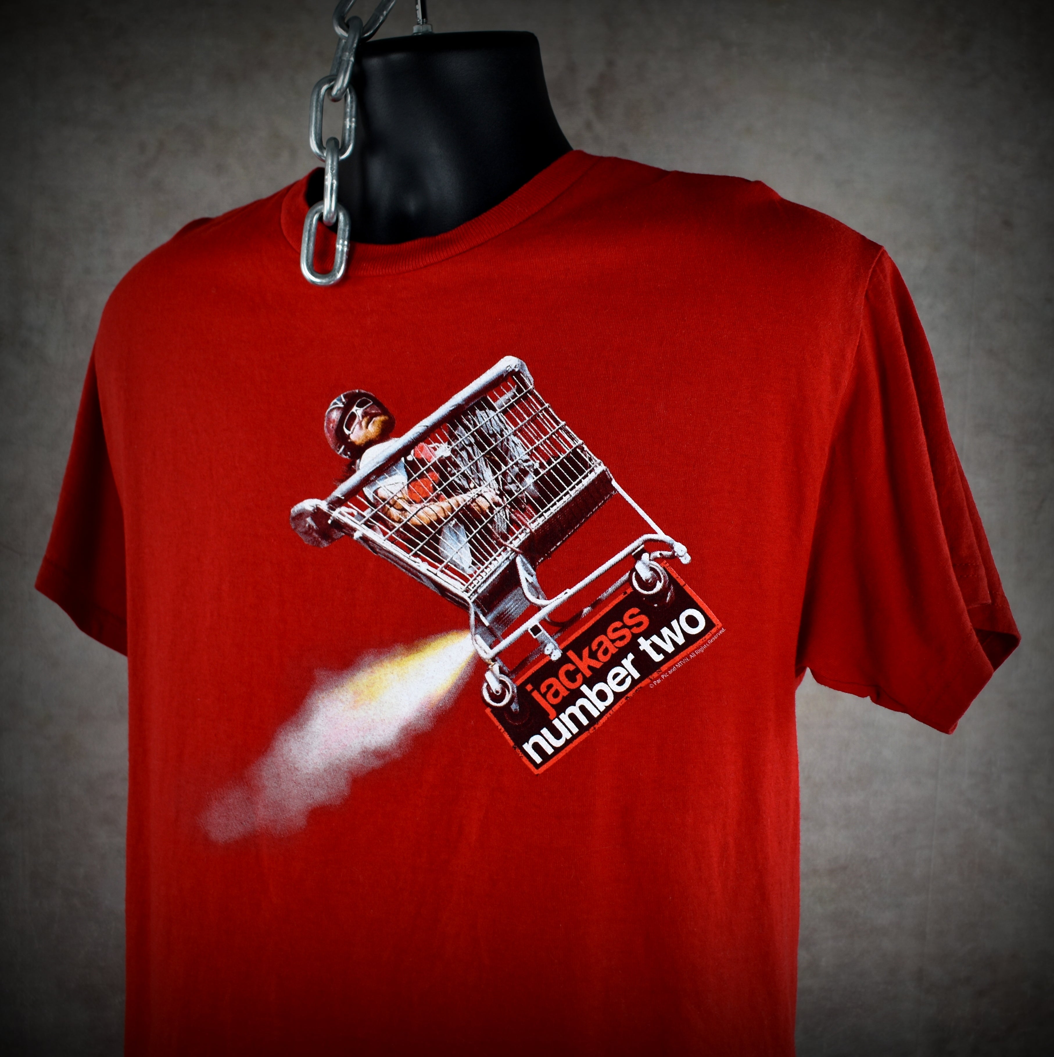 2006 jackass number two vintage ryan dunn rocket cart stunt iconic 00s movie promo t-shirt