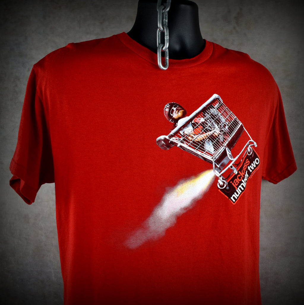 2006 jackass number two vintage ryan dunn rocket cart stunt iconic 00s movie promo t-shirt