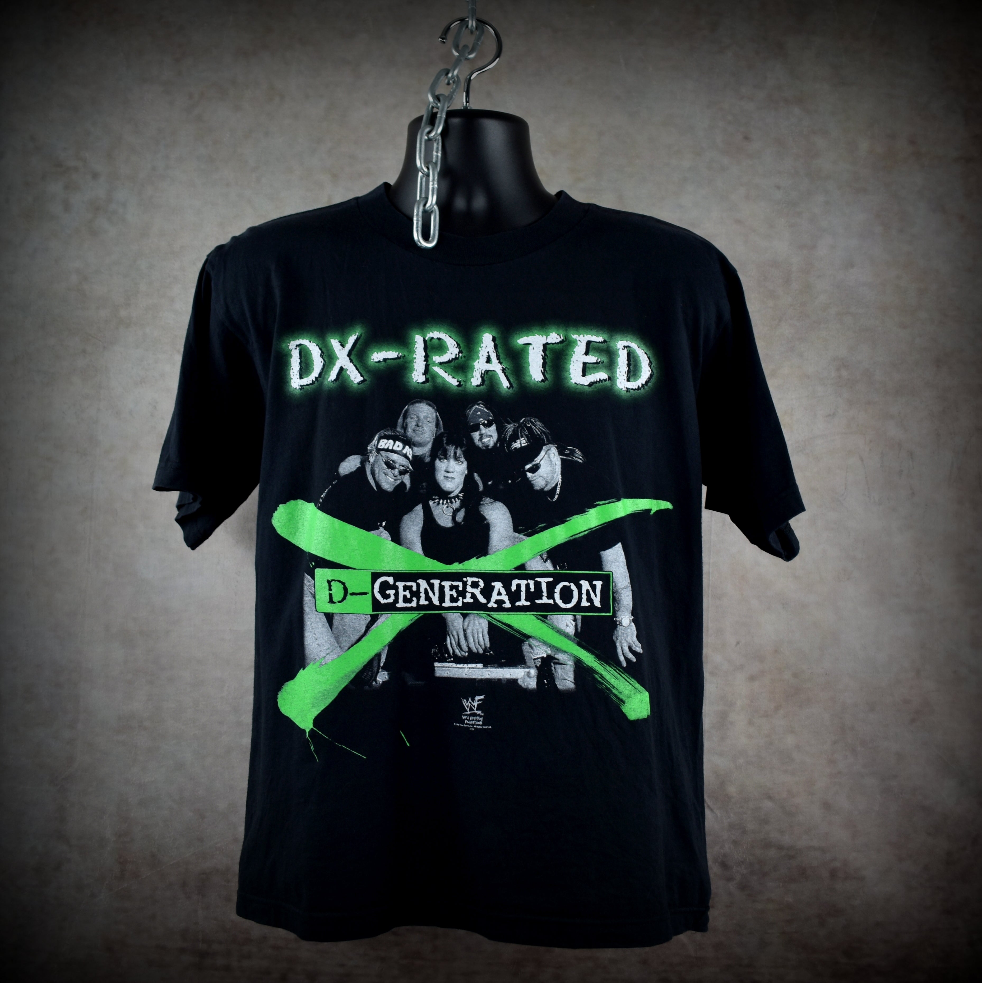 1998 d-generation x vintage chyna + triple h + x-pac + more 90s wwf dx wrestling promo t-shirt