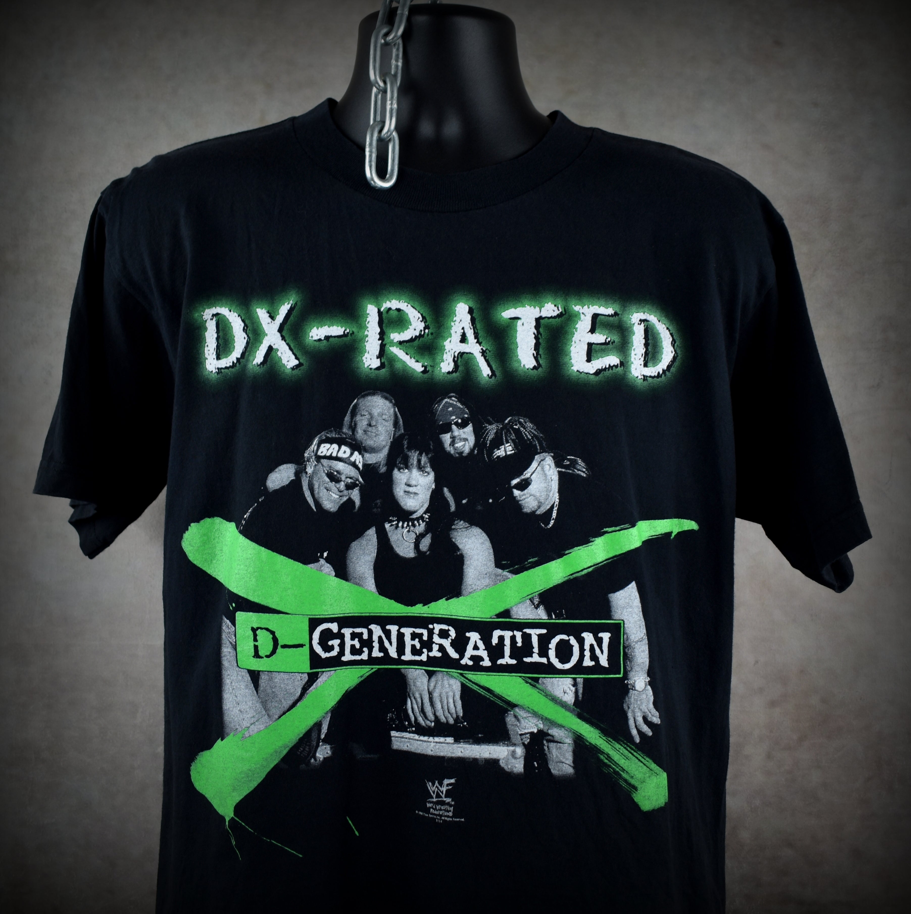 1998 d-generation x vintage chyna + triple h + x-pac + more 90s wwf dx wrestling promo t-shirt