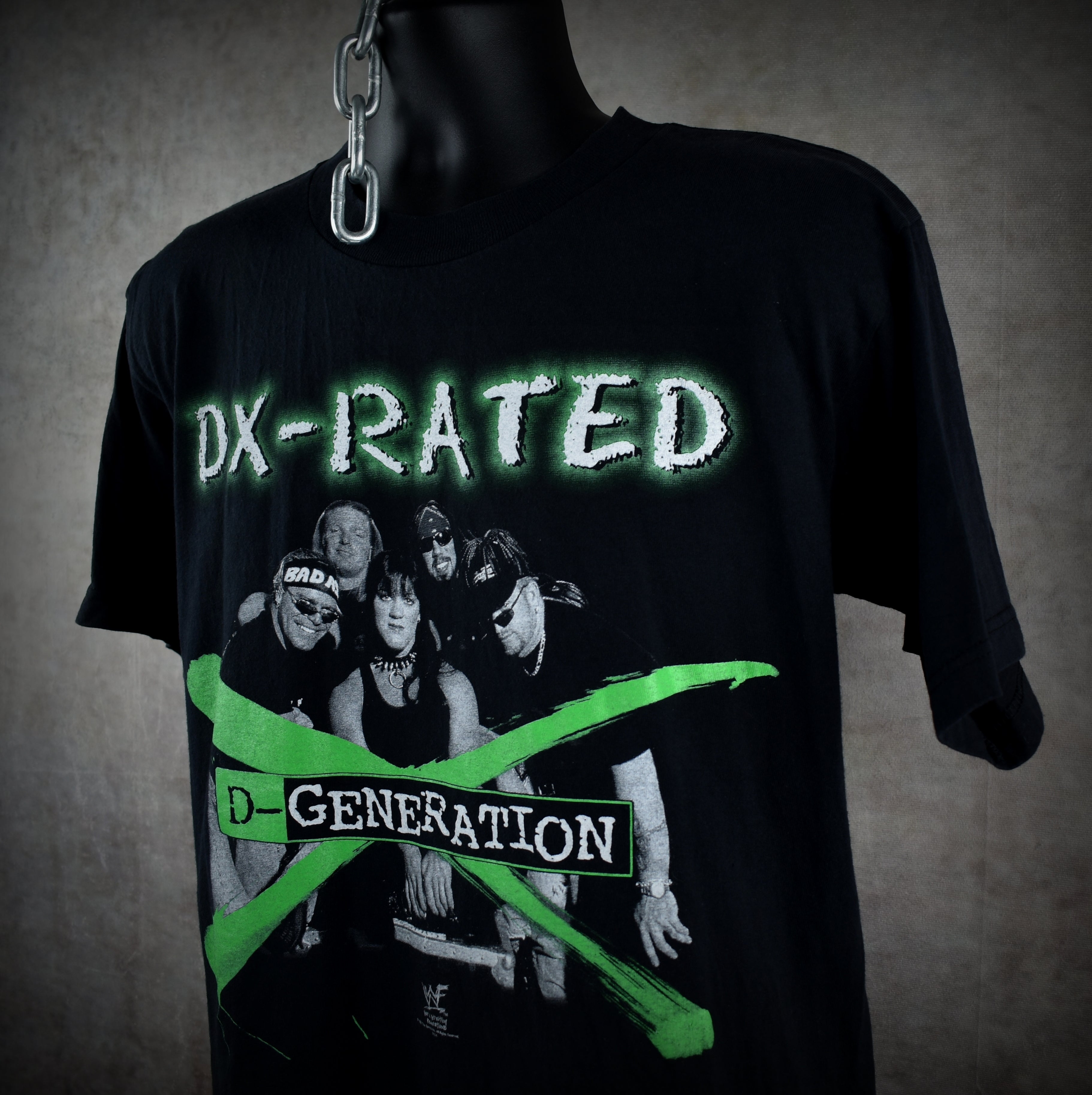 1998 d-generation x vintage chyna + triple h + x-pac + more 90s wwf dx wrestling promo t-shirt