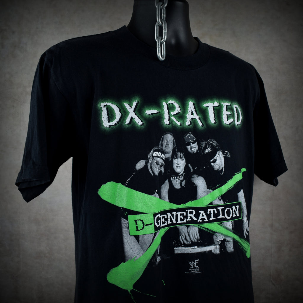 1998 d-generation x vintage chyna + triple h + x-pac + more 90s wwf dx wrestling promo t-shirt