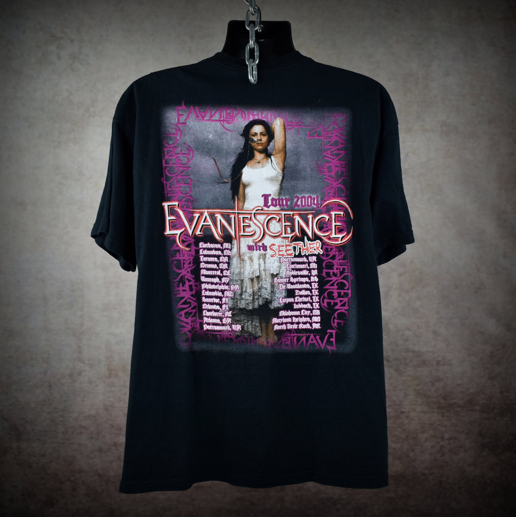 2004 evanescence vintage 2000s band "bring me to life" era concert tour t-shirt