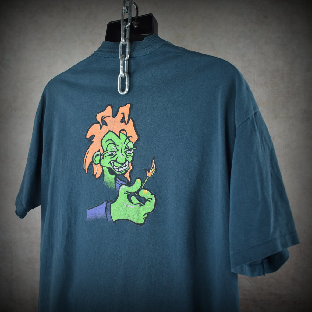 1990s 5150 vintage pyro guy cult 90s snowboard brand promo t-shirt