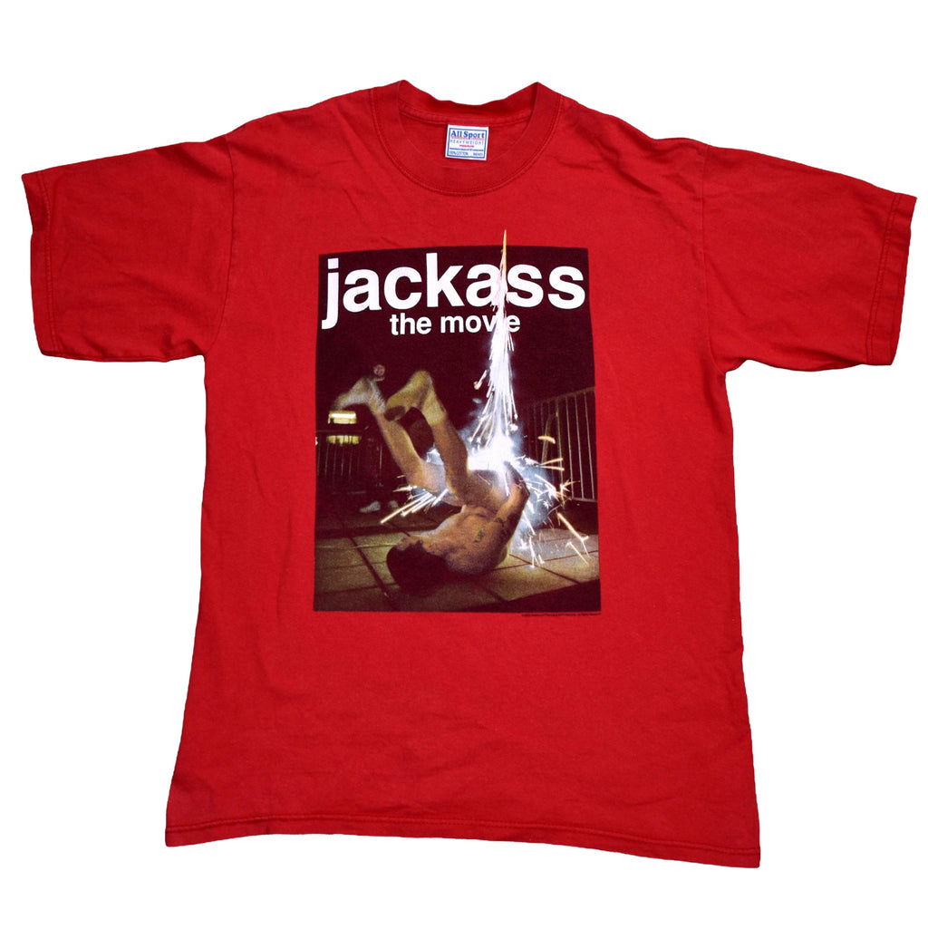 2002 jackass the movie vintage steve-o fire in the hole stunt iconic 00s movie promo t-shirt