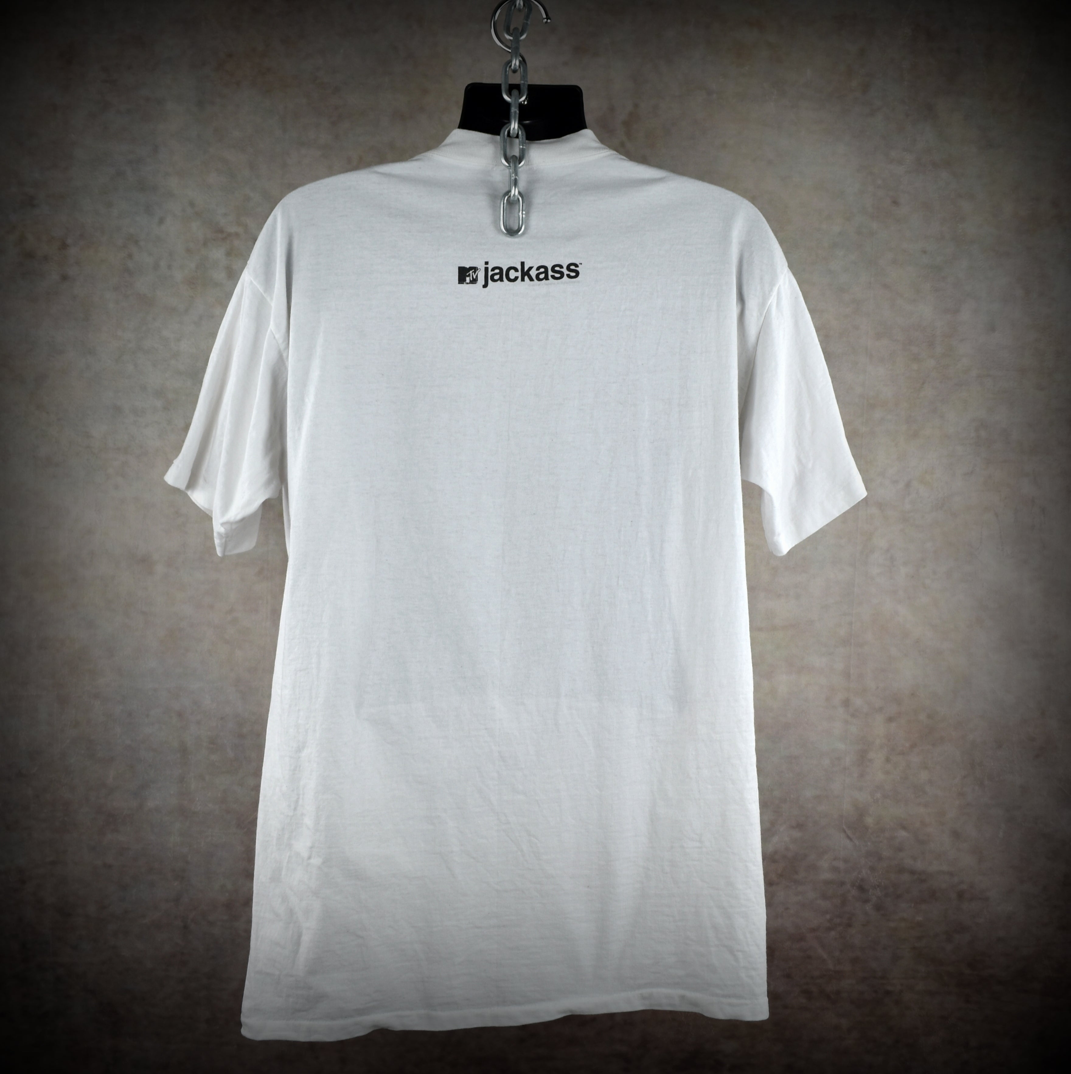 2001 jackass vintage johnny knoxville s1:e1 body in trunk stunt iconic mtv tv show hunter s. thompson style promo t-shirt