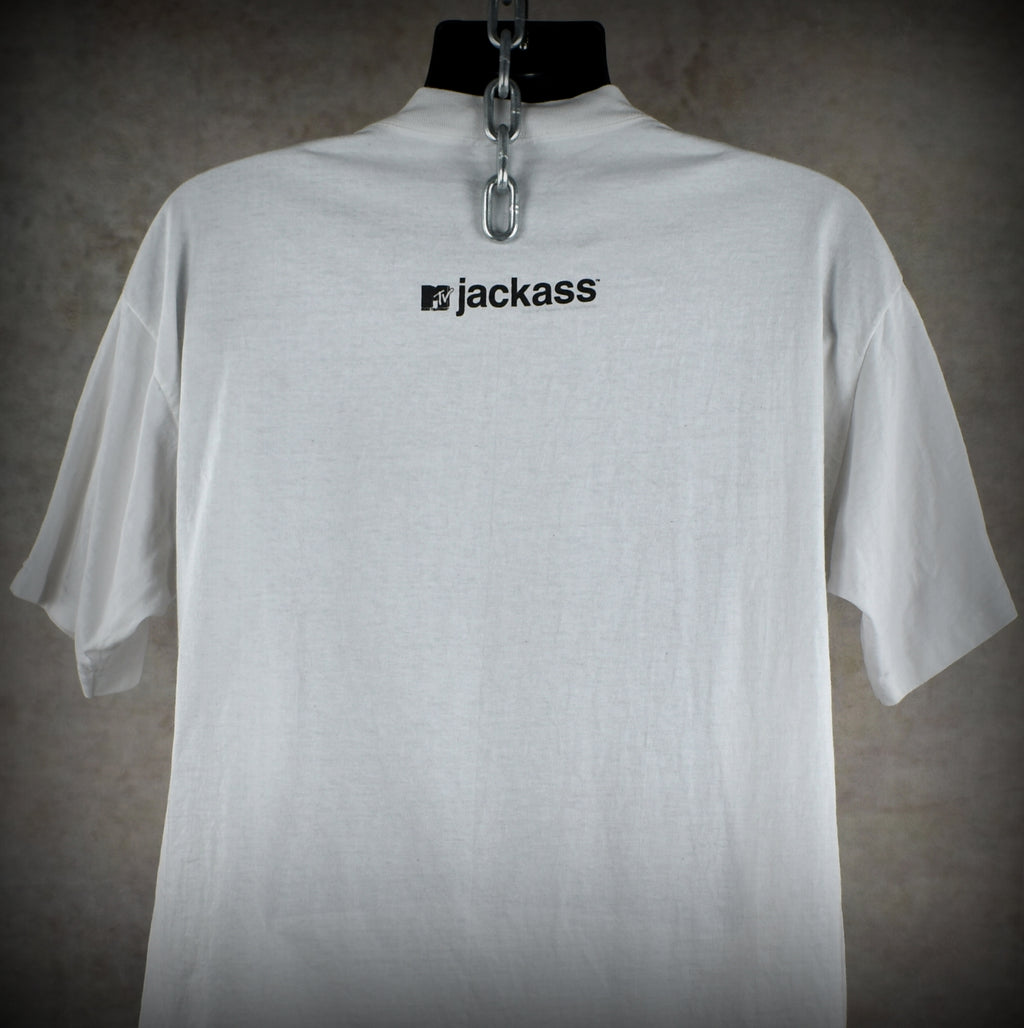 2001 jackass vintage johnny knoxville s1:e1 body in trunk stunt iconic mtv tv show hunter s. thompson style promo t-shirt