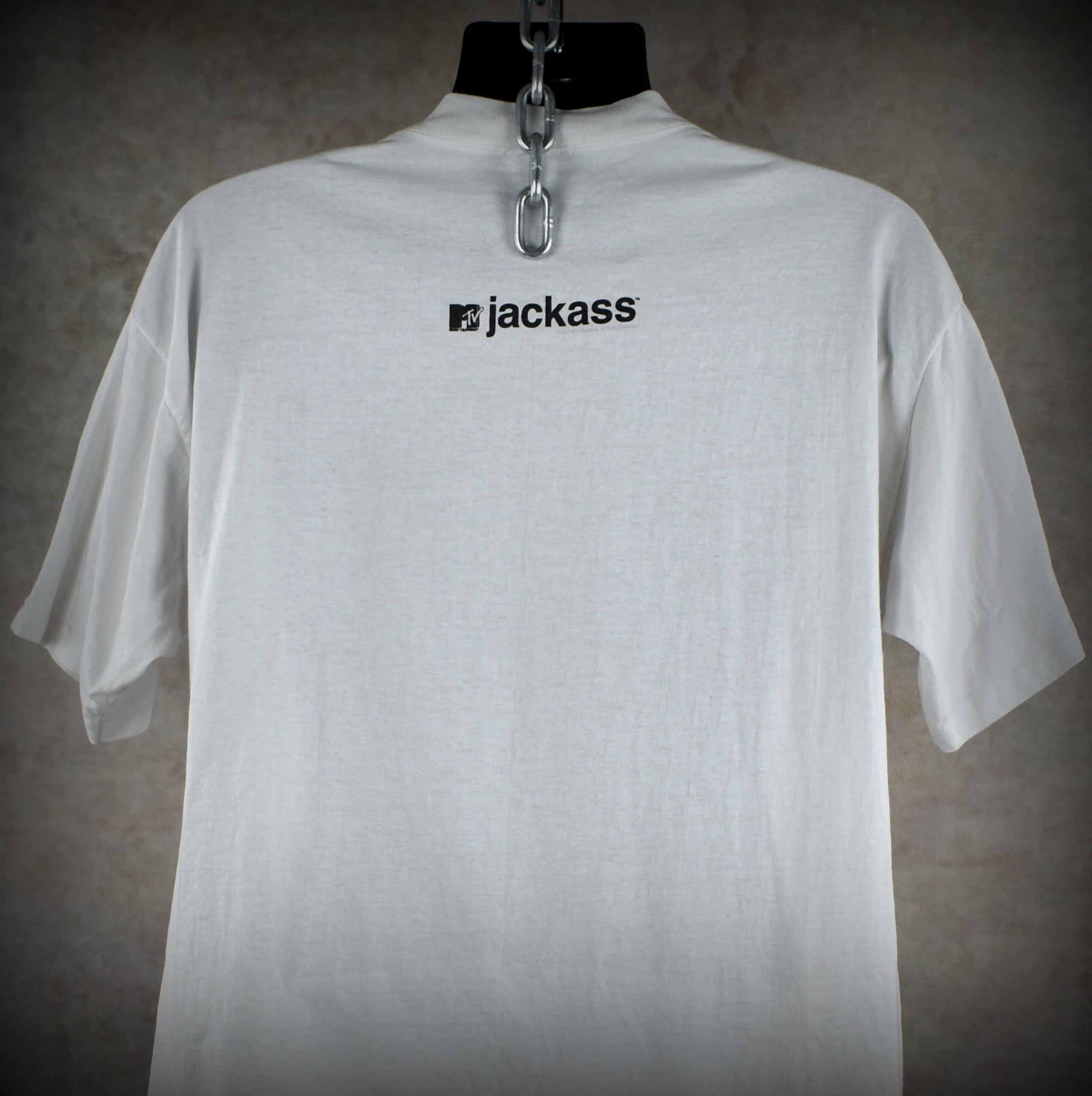 2001 jackass vintage johnny knoxville s1:e1 body in trunk stunt iconic mtv tv show hunter s. thompson style promo t-shirt