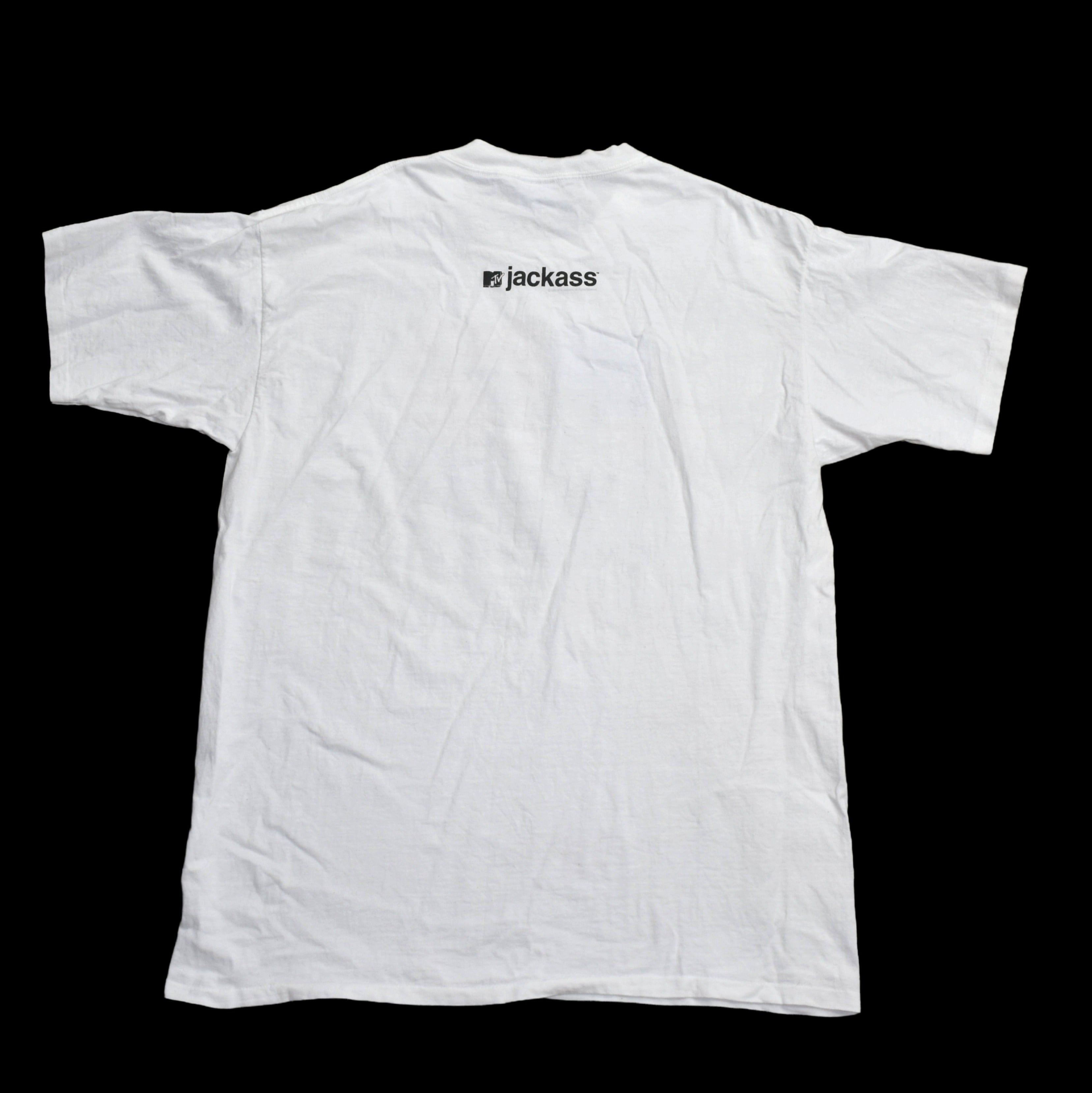 2001 jackass vintage johnny knoxville s1:e1 body in trunk stunt iconic mtv tv show hunter s. thompson style promo t-shirt