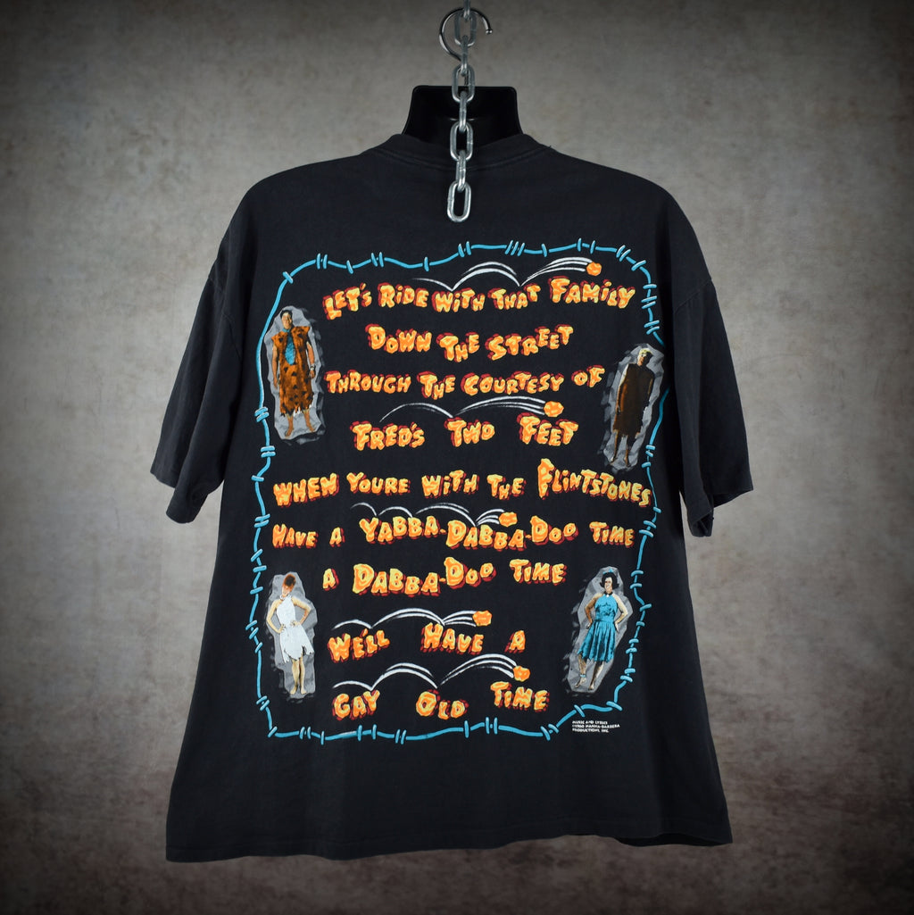 1994 the flintstones vintage cult classic 90s john goodman + rick moranis movie promo t-shirt