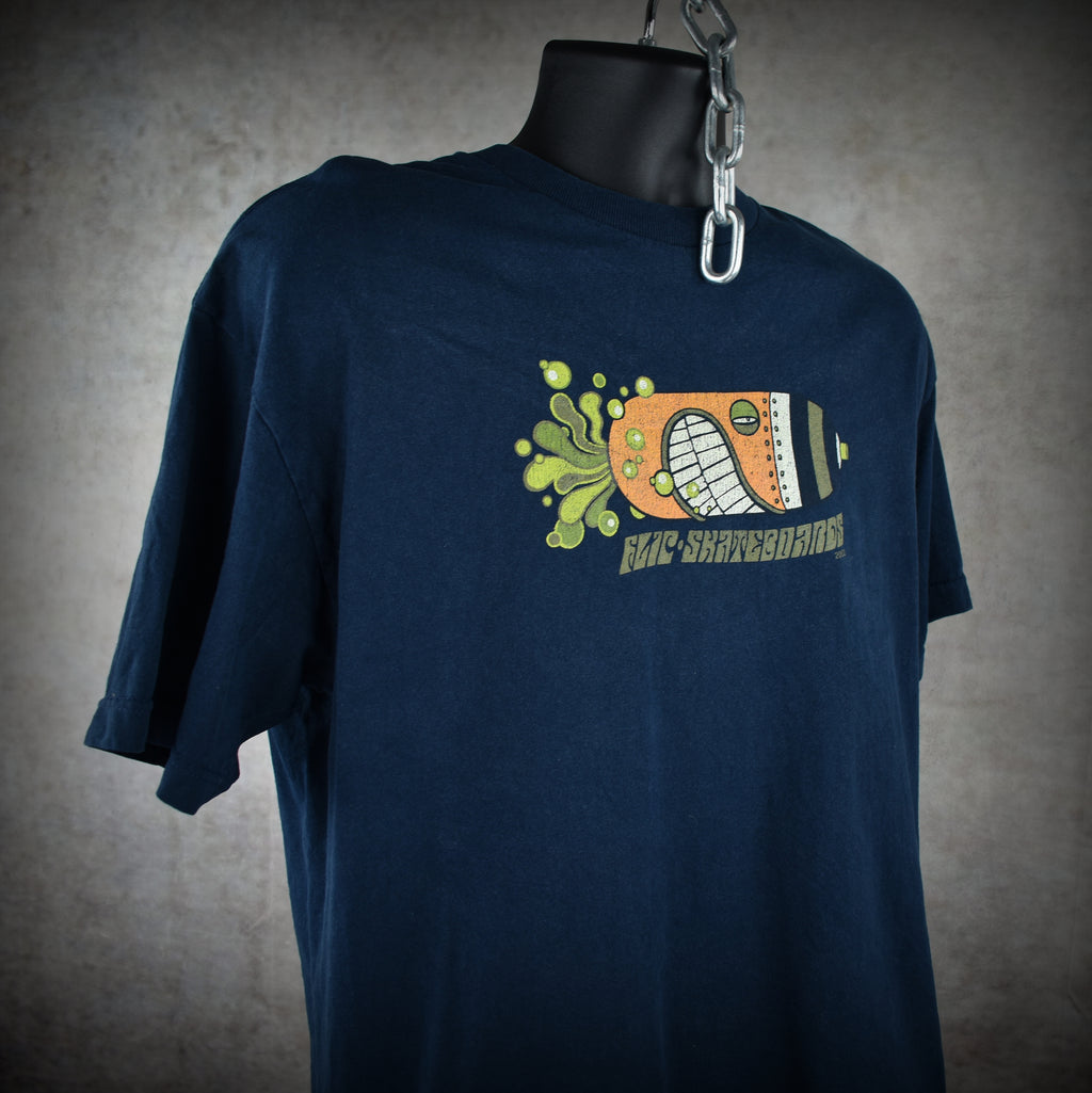 2002 flip skateboards vintage y2k rune glifberg buzz bomb skate deck design promo t-shirt