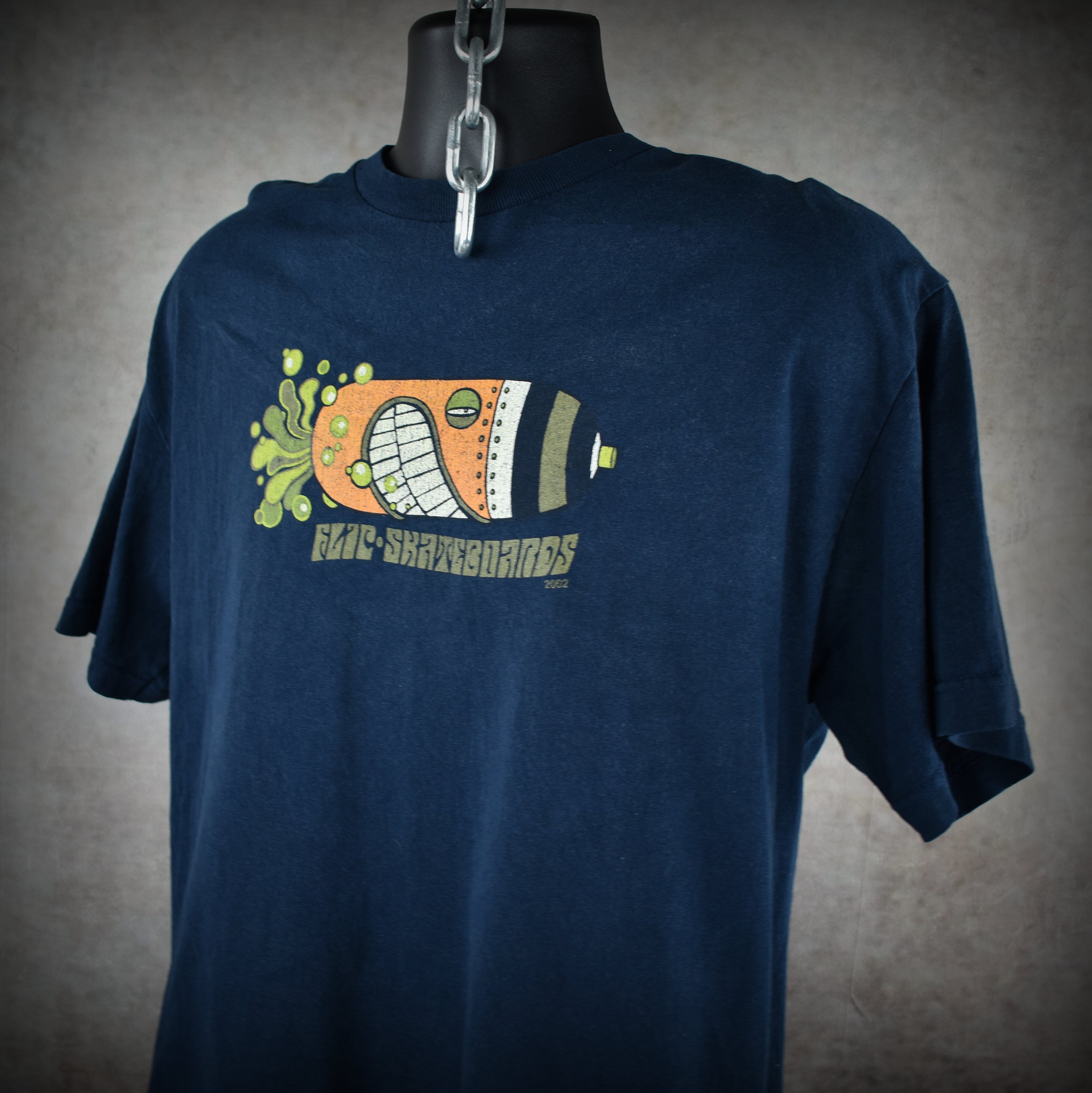 2002 flip skateboards vintage y2k rune glifberg buzz bomb skate deck design promo t-shirt