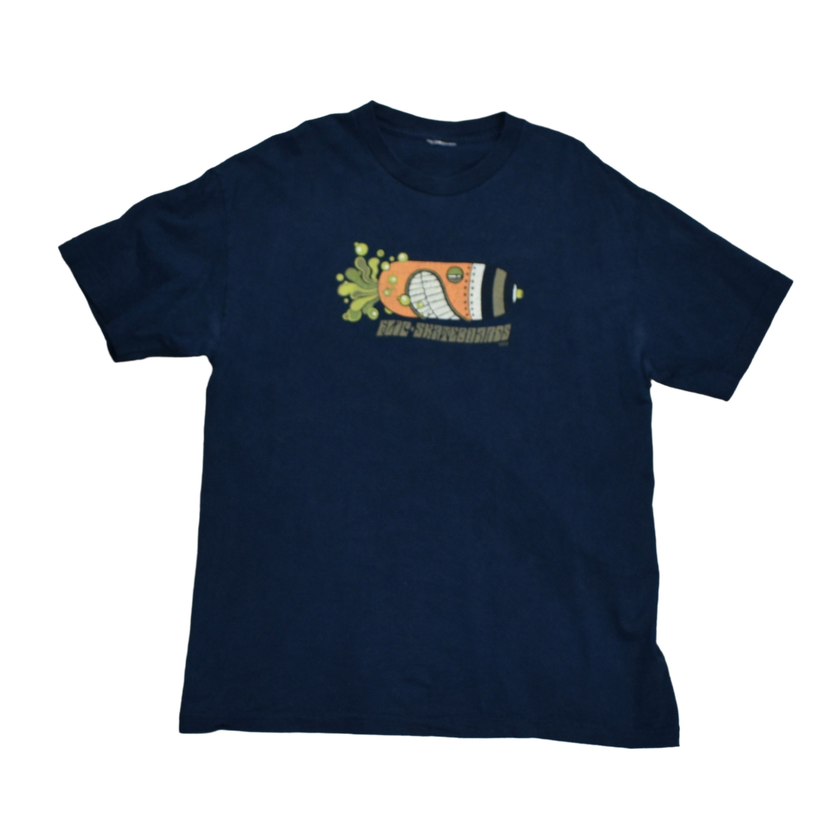 2002 flip skateboards vintage y2k rune glifberg buzz bomb skate deck design promo t-shirt