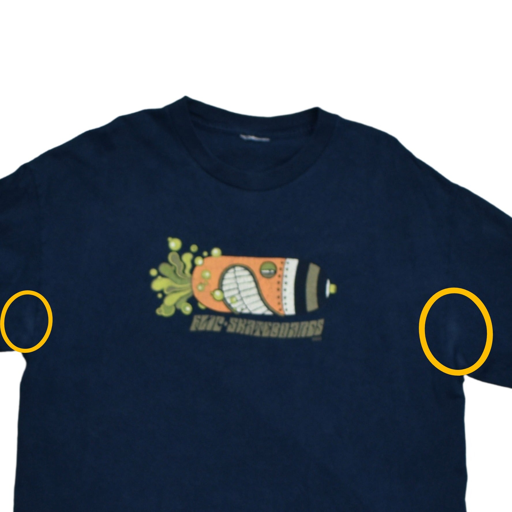 2002 flip skateboards vintage y2k rune glifberg buzz bomb skate deck design promo t-shirt