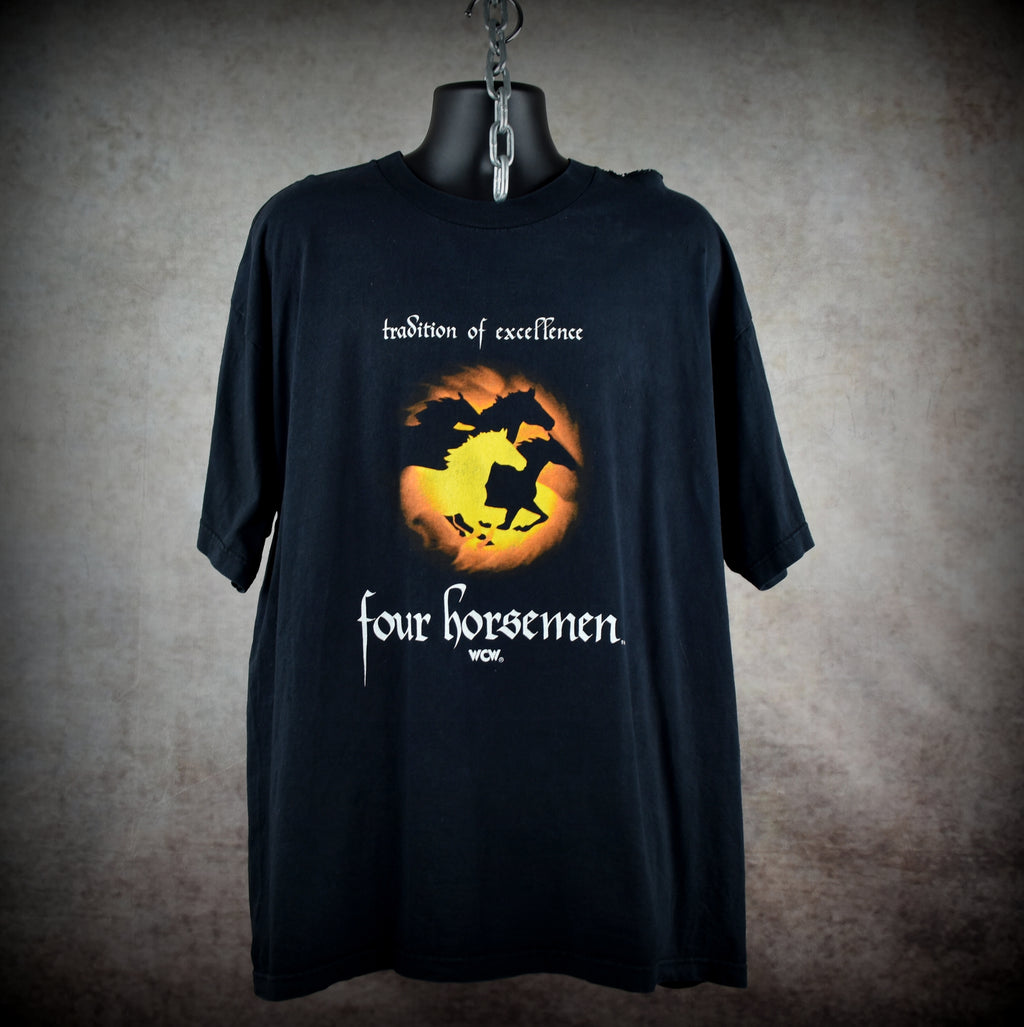 1990s four horsemen vintage ric flair + chris benoit + dean malenko + arn anderson era wcw promo t-shirt