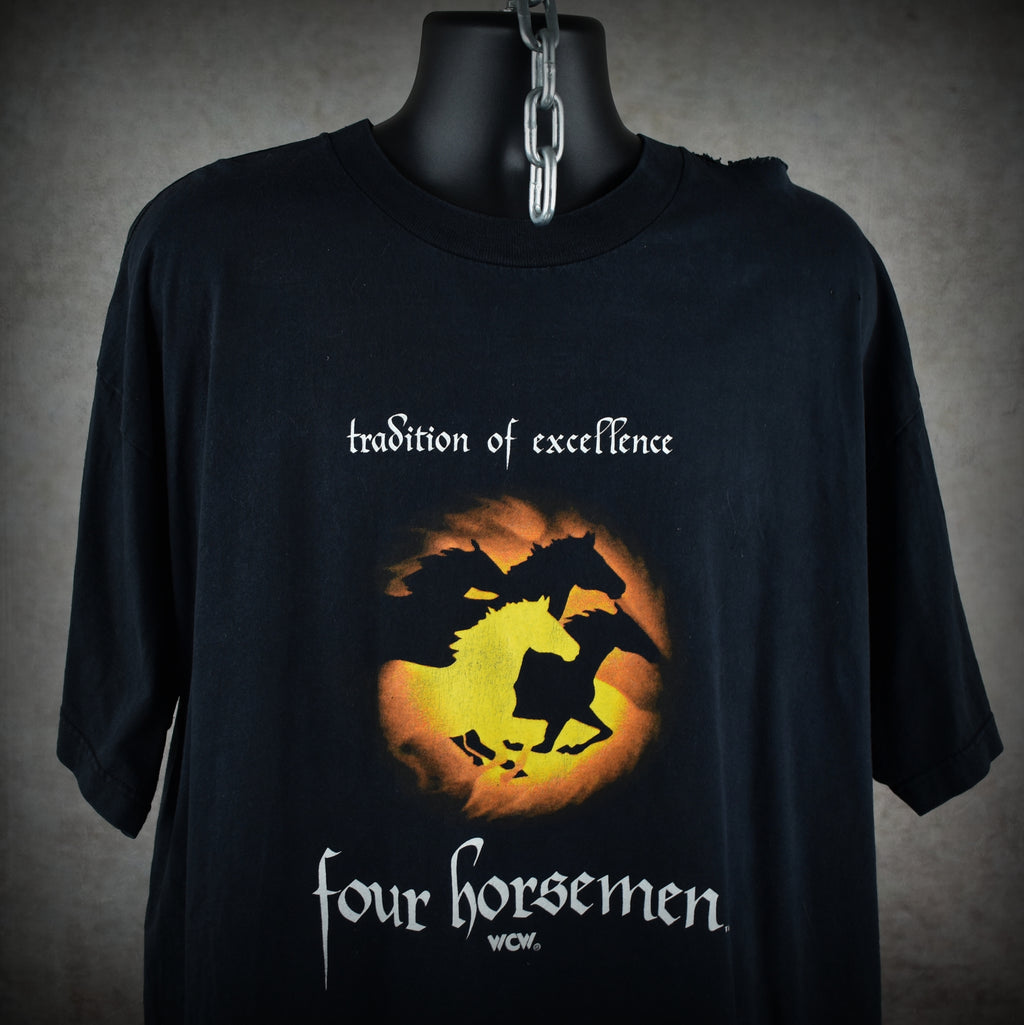 1990s four horsemen vintage ric flair + chris benoit + dean malenko + arn anderson era wcw promo t-shirt