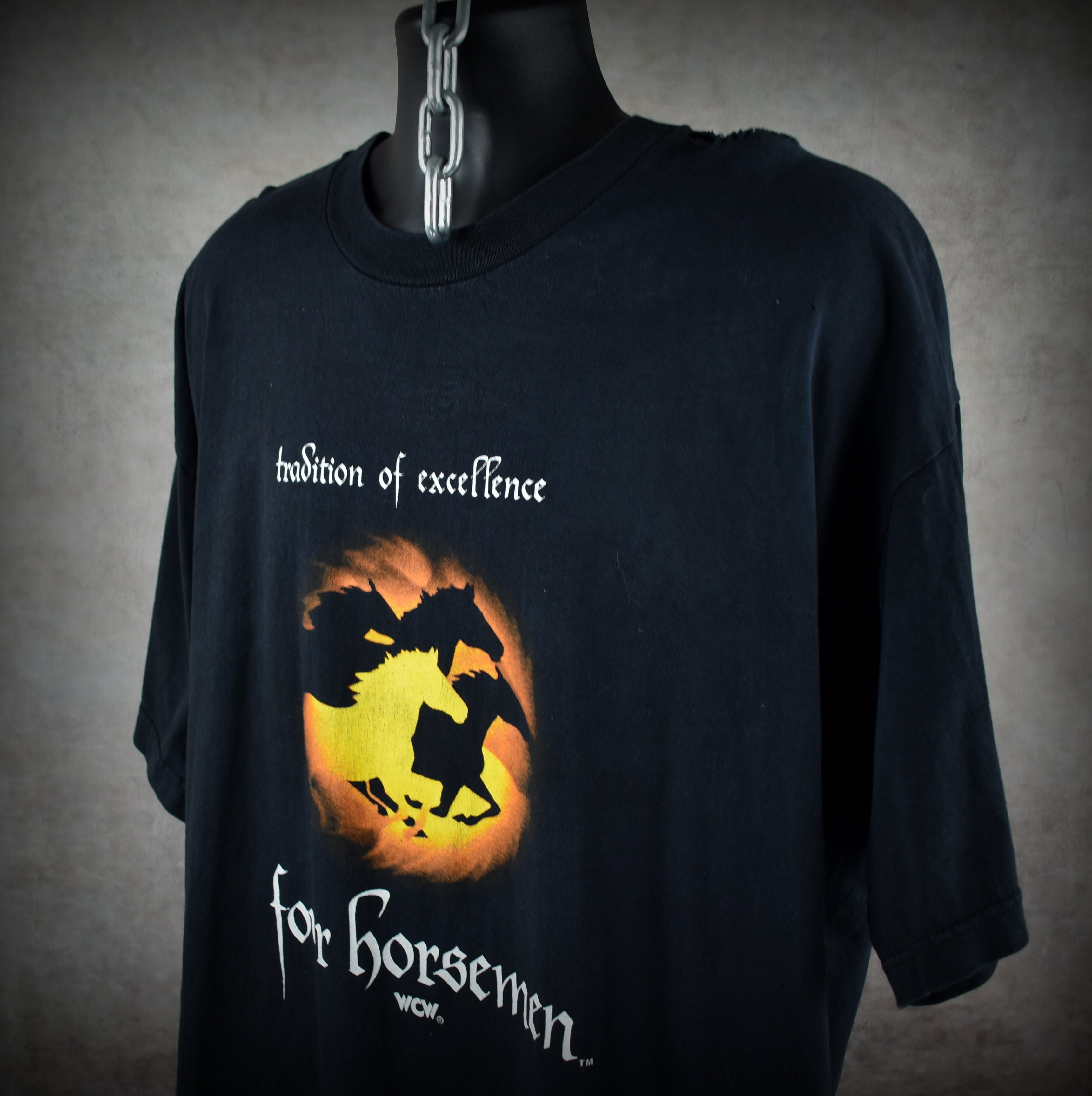1990s four horsemen vintage ric flair + chris benoit + dean malenko + arn anderson era wcw promo t-shirt